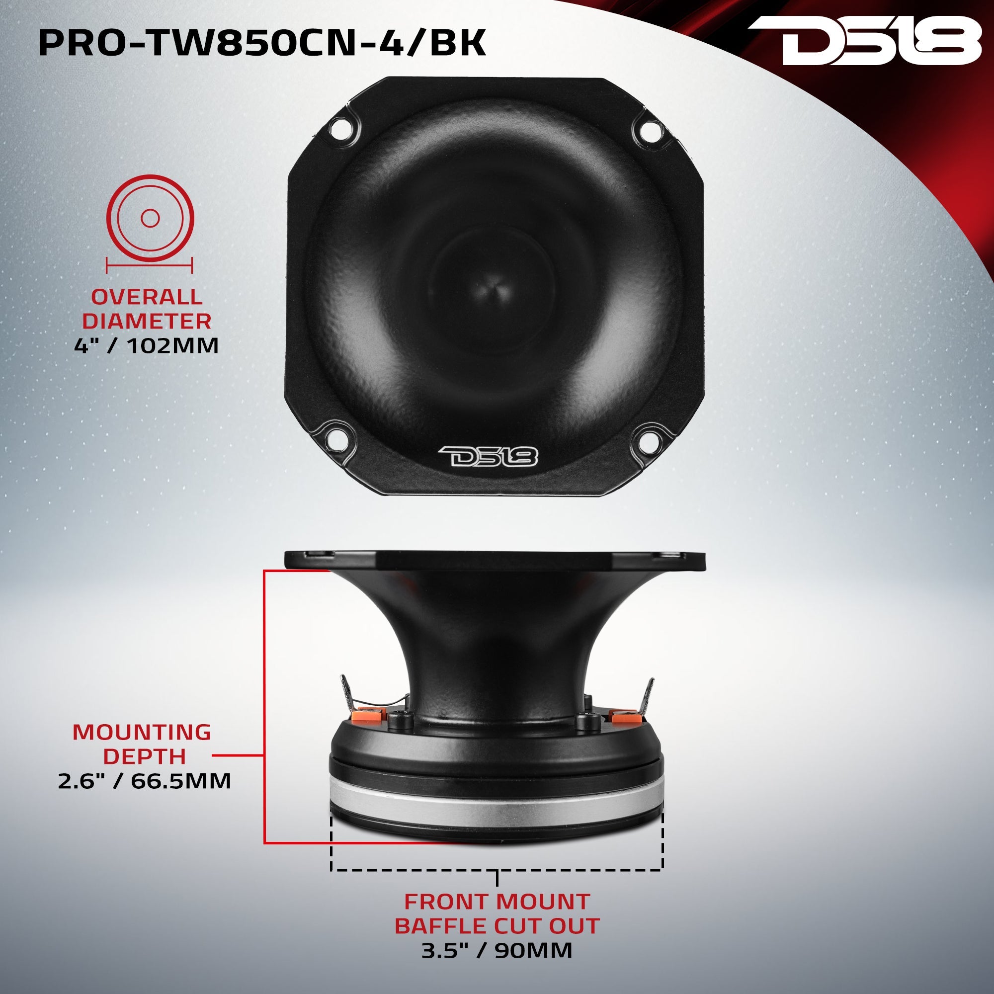 4" High Compression Tweeter | Neodymium Magnet | 4-Ohm