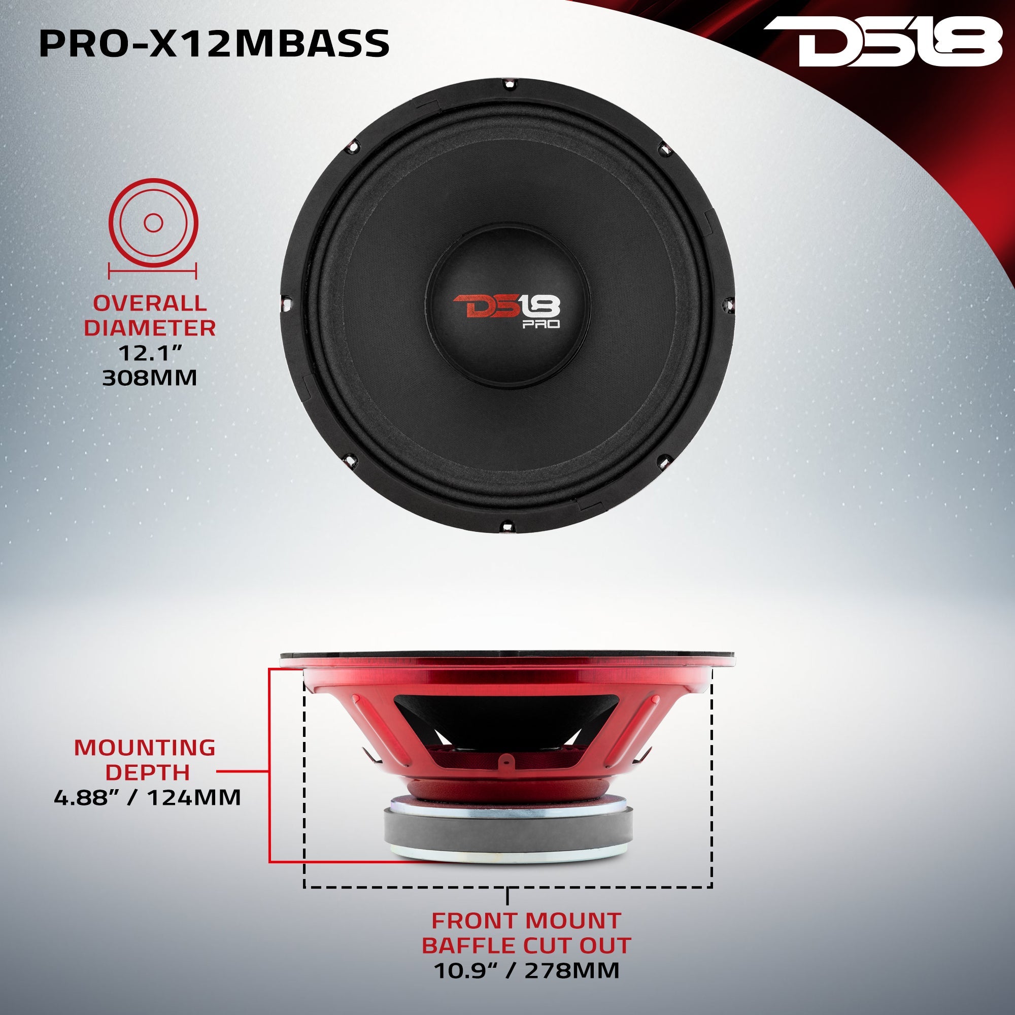 PRO-X 12" Mid-Bass Loudspeaker | 500W RMS 8-Ohm