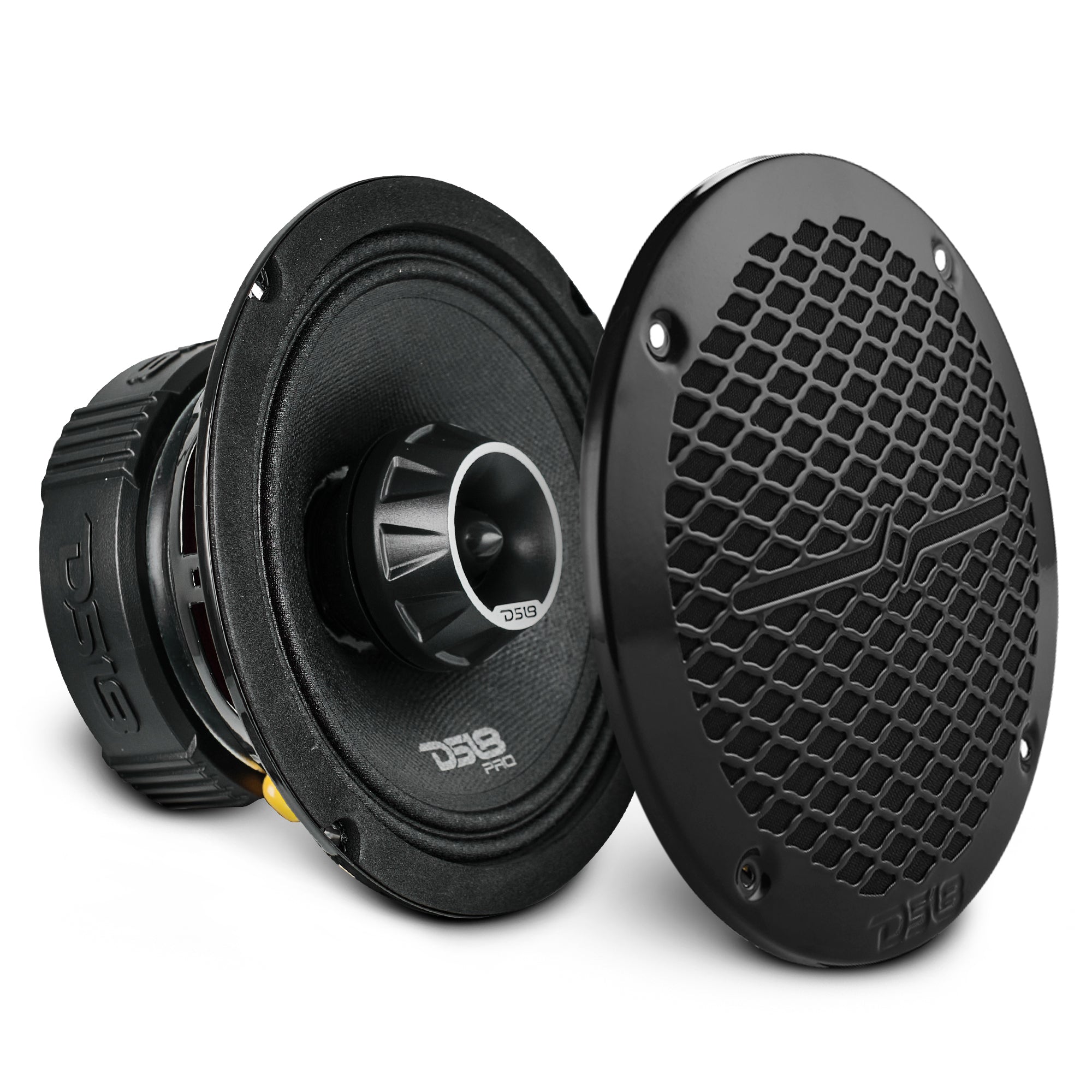 PRO-ZT 6.5" Coaxial Mid-Range Loudspeaker with Water-Resistant Cone Built-in Bullet Tweeter and Grill | 225W RMS 4-Ohm
