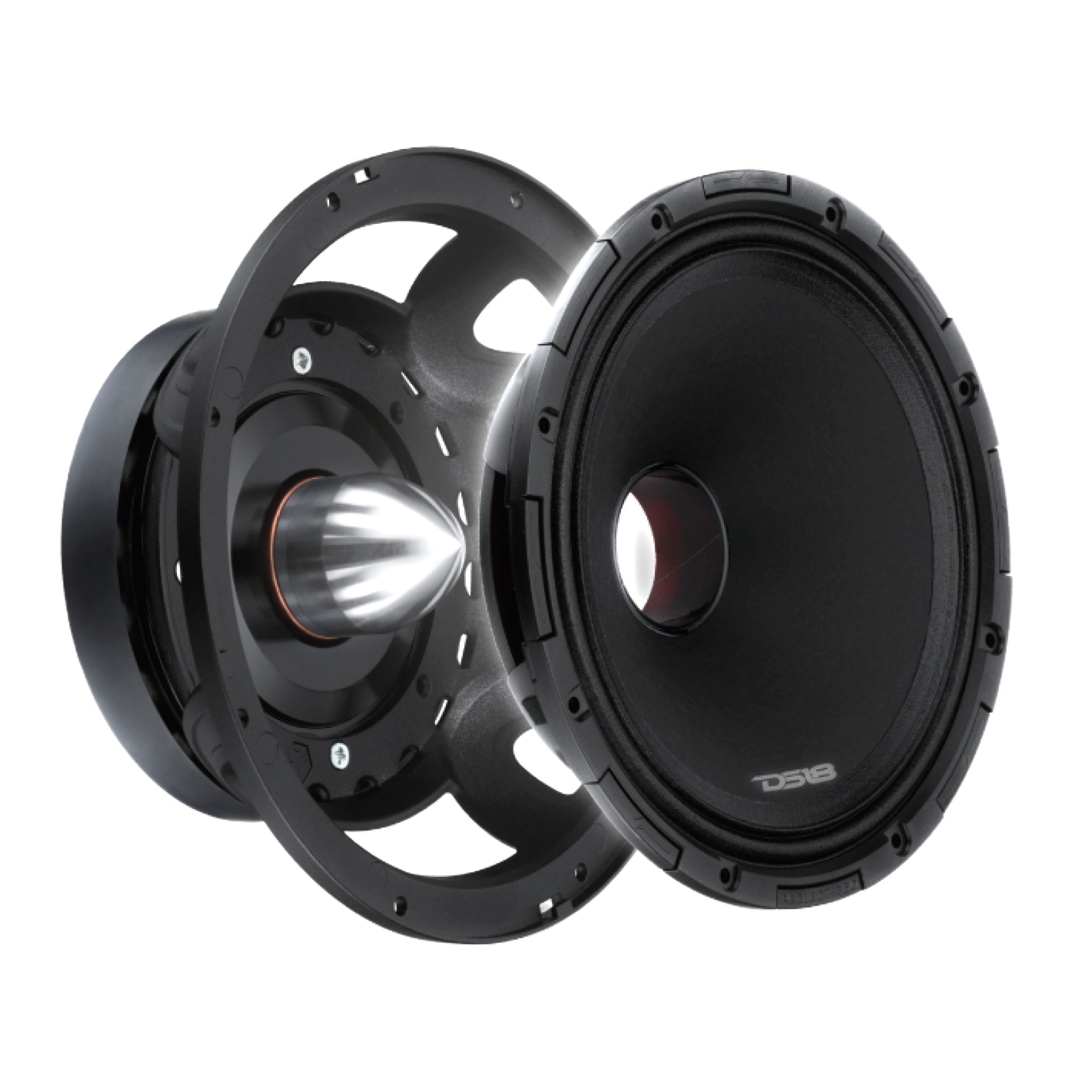 PROJECT360 8” High-Sensitivity Mid-High Loudspeaker with Bullet - 300W RMS 8-Ohm - Rotating Recone Design For Quick Repair
