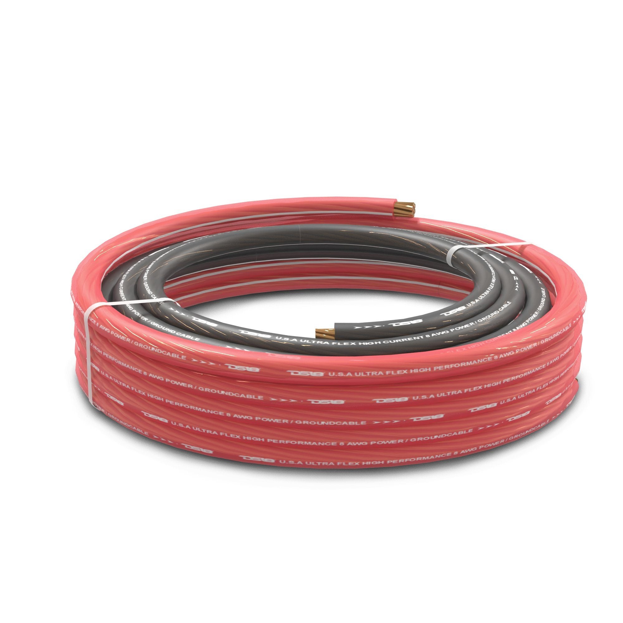 DS18 PW-8GA-5BK/20RD 8-GA Ultra Flex CCA Ground Power Cable 5 Ft Black and 20 Ft Red Kit