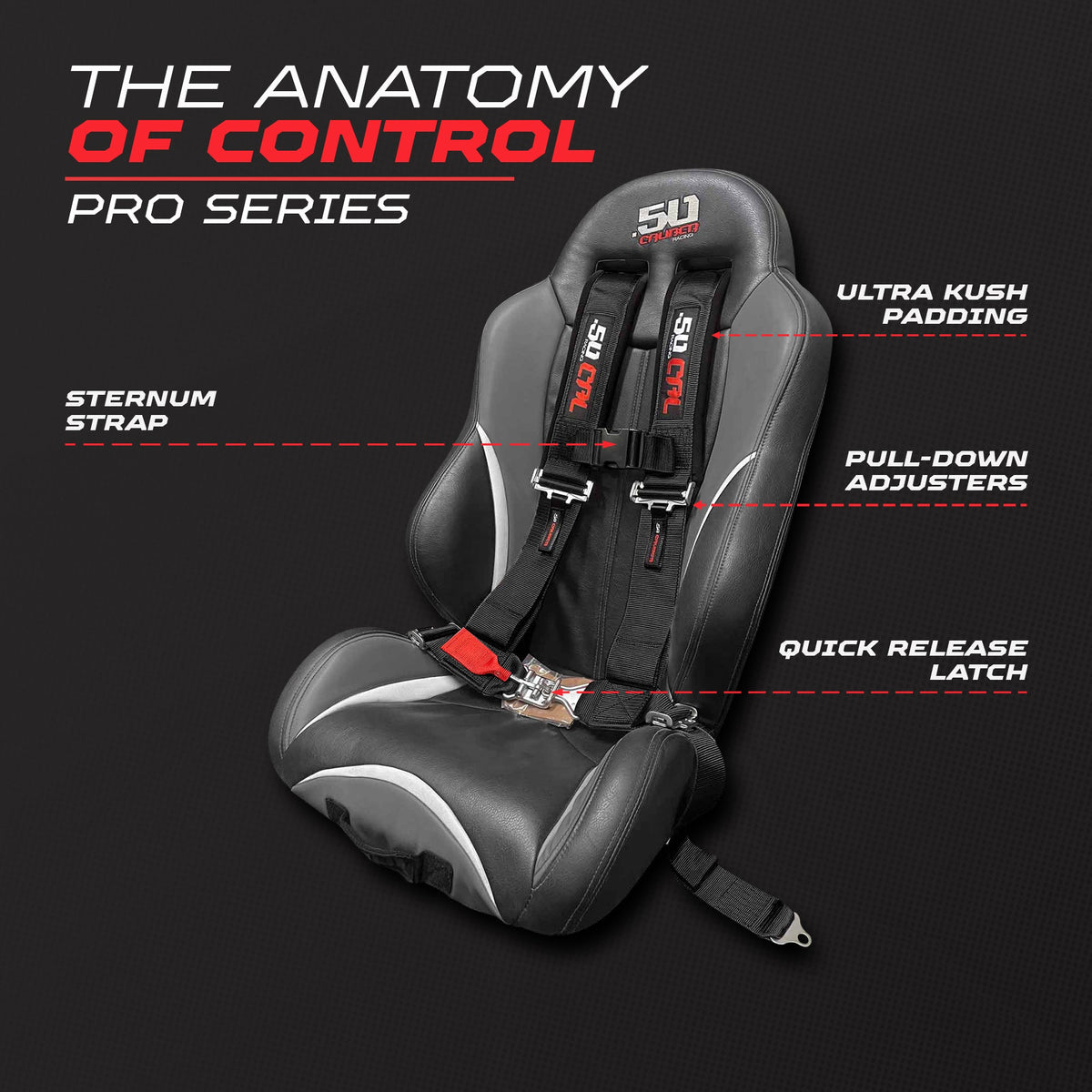 Pro Series 3" 4 point Harness Seat Belt 50 Caliber Racing