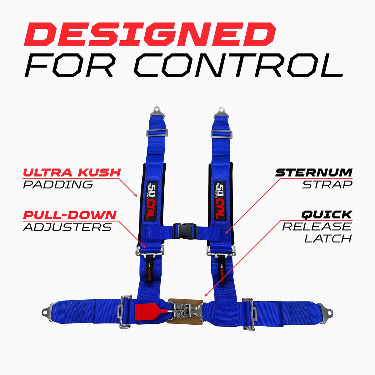 Pro Series 3" 4 point Harness Seat Belt 50 Caliber Racing