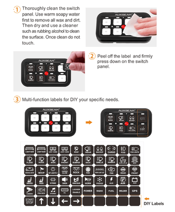 Auxbeam 8 Gang Switch Panel | Off Road Light Controller for Truck
