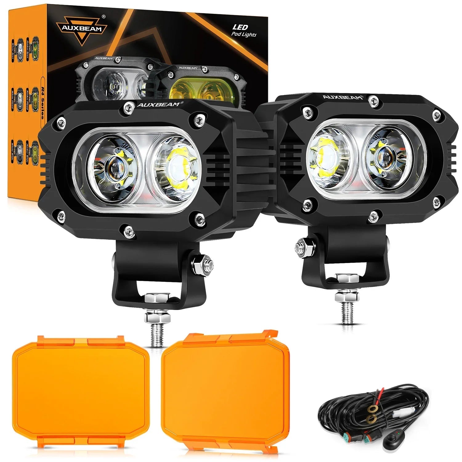 R4 Series | 4 Inch 60W Flood Beam LED Pods Light White Driving Light