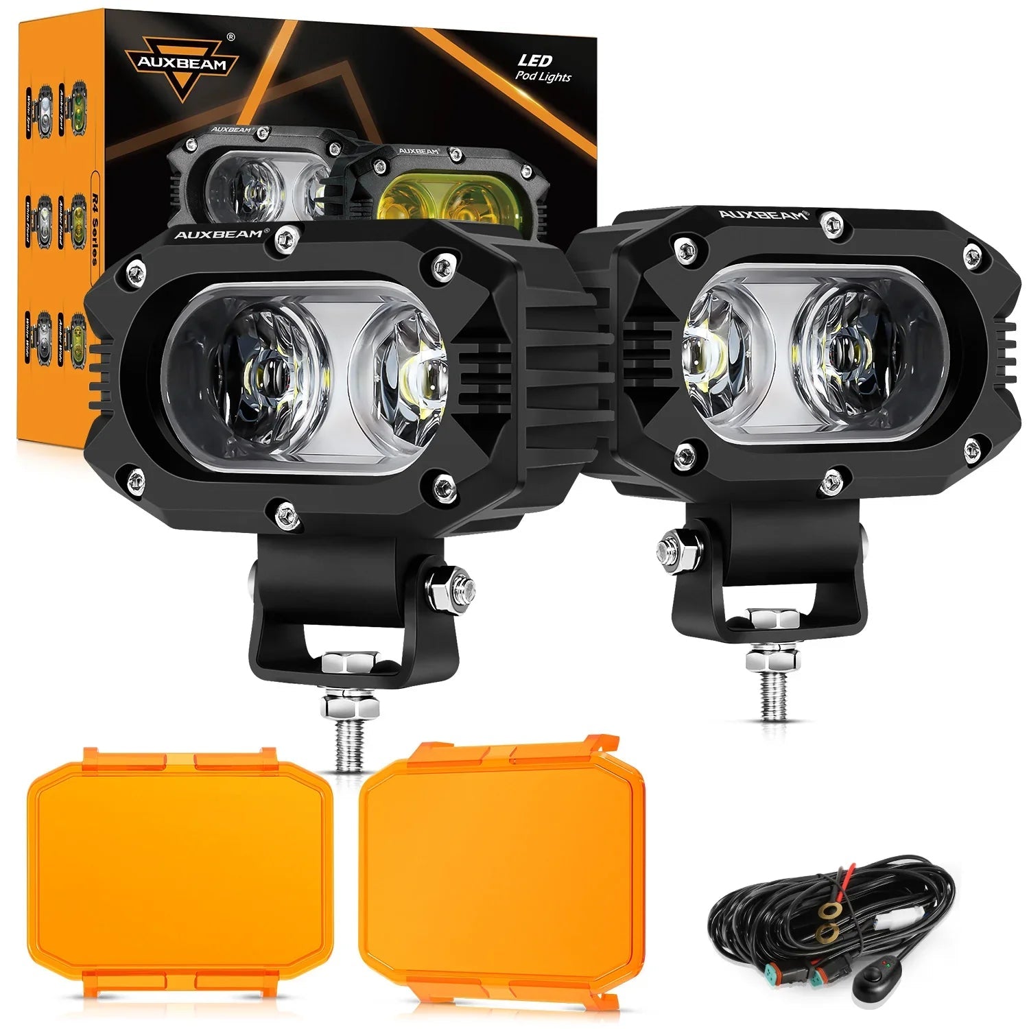 R4 Series | 4 Inch 60W Corrugated Lens 120° Wide Beam LED Pods Lights