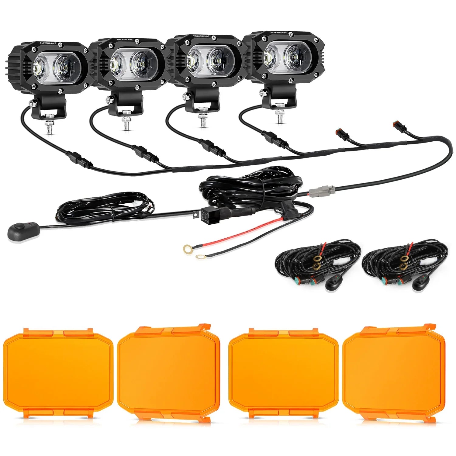 R4 Series | 4 Inch 60W Corrugated Lens 120° Wide Beam LED Pods Lights