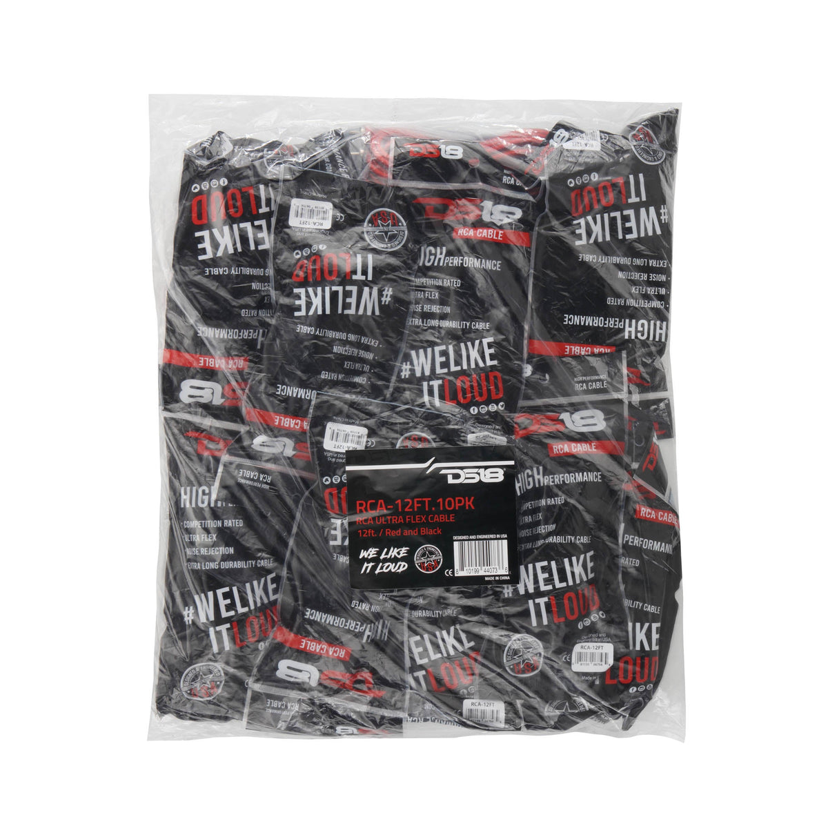 12 ft Ultra Flex 100% OFC RCA Cable Wire – 10-Pack