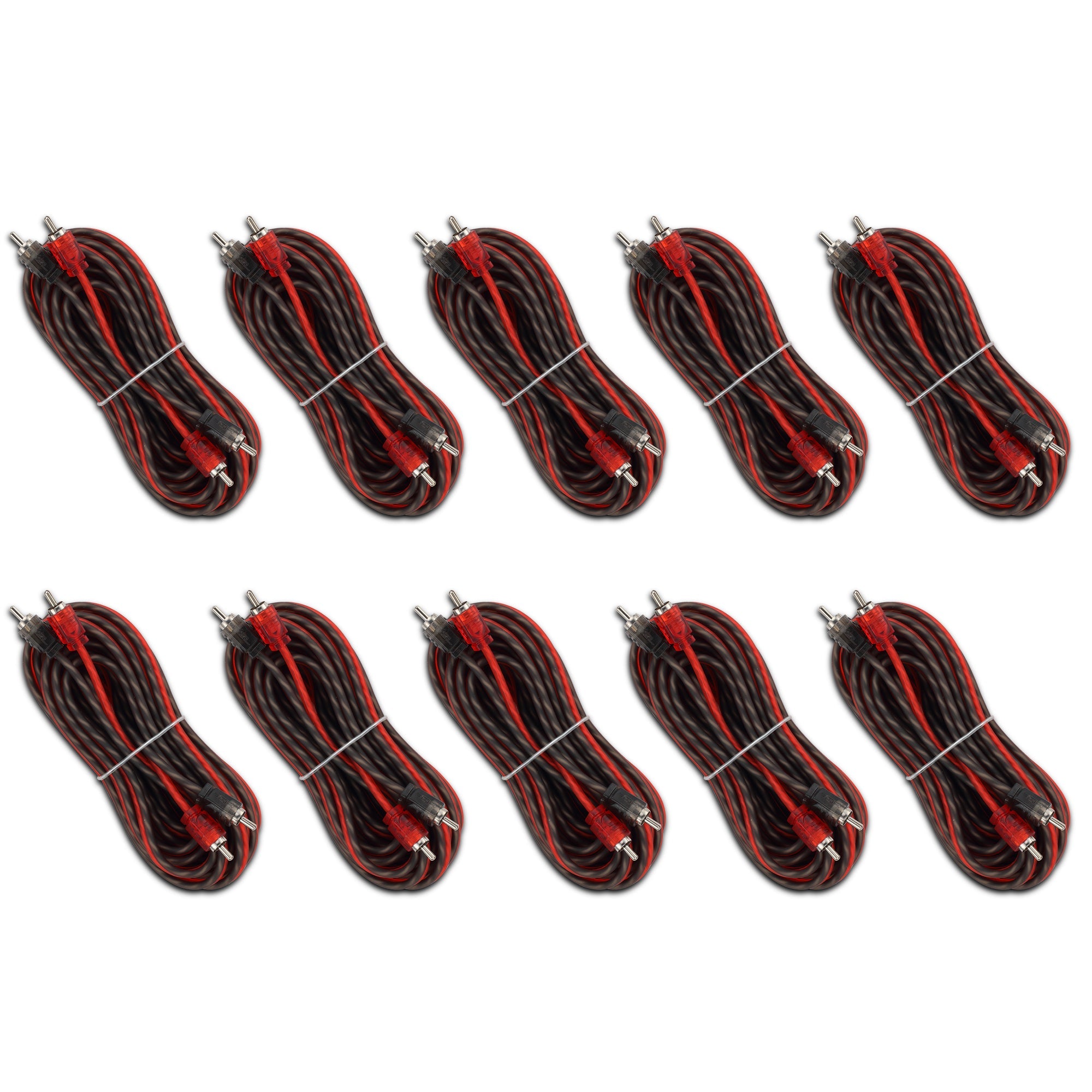 20 ft Ultra Flex 100% OFC RCA Cable Wire – 10-Pack