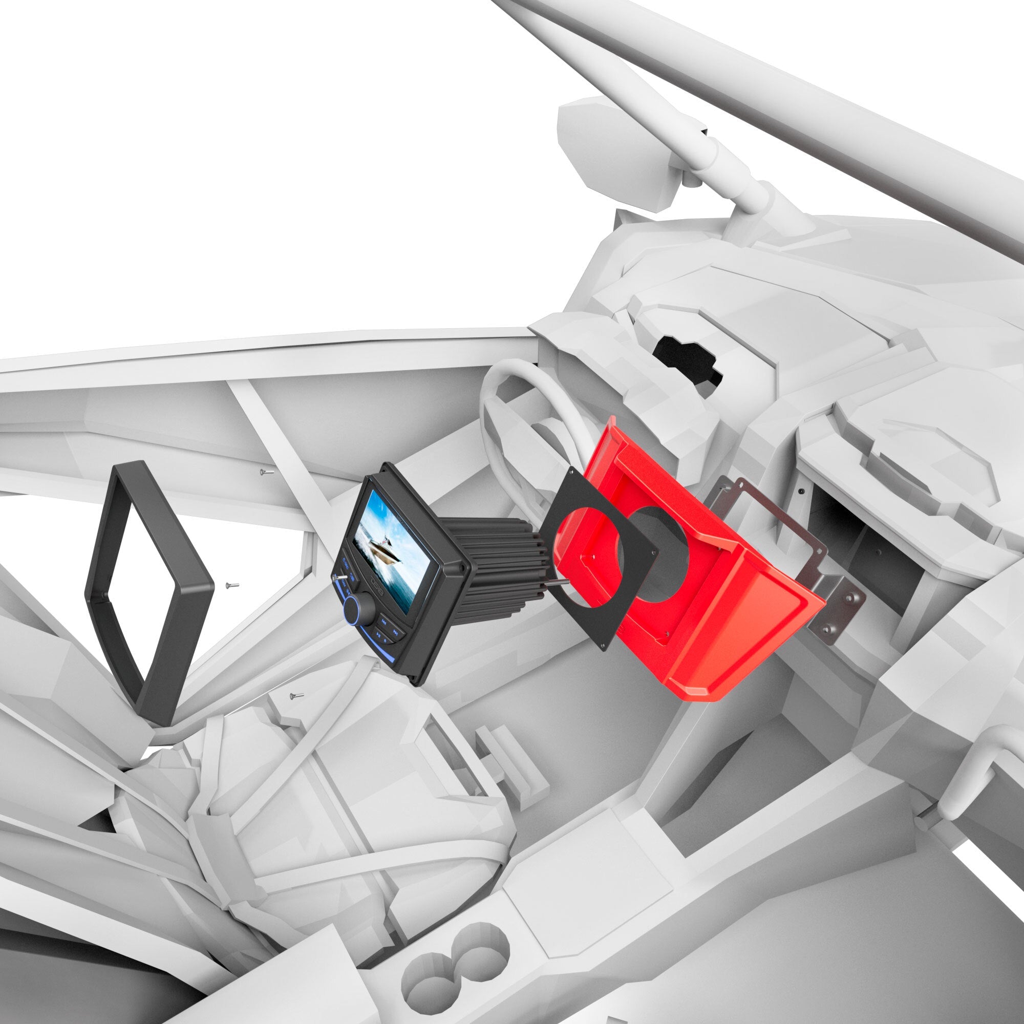 Polaris RZR Upper Dash Kit Compatible with MRX150 Head-Unit