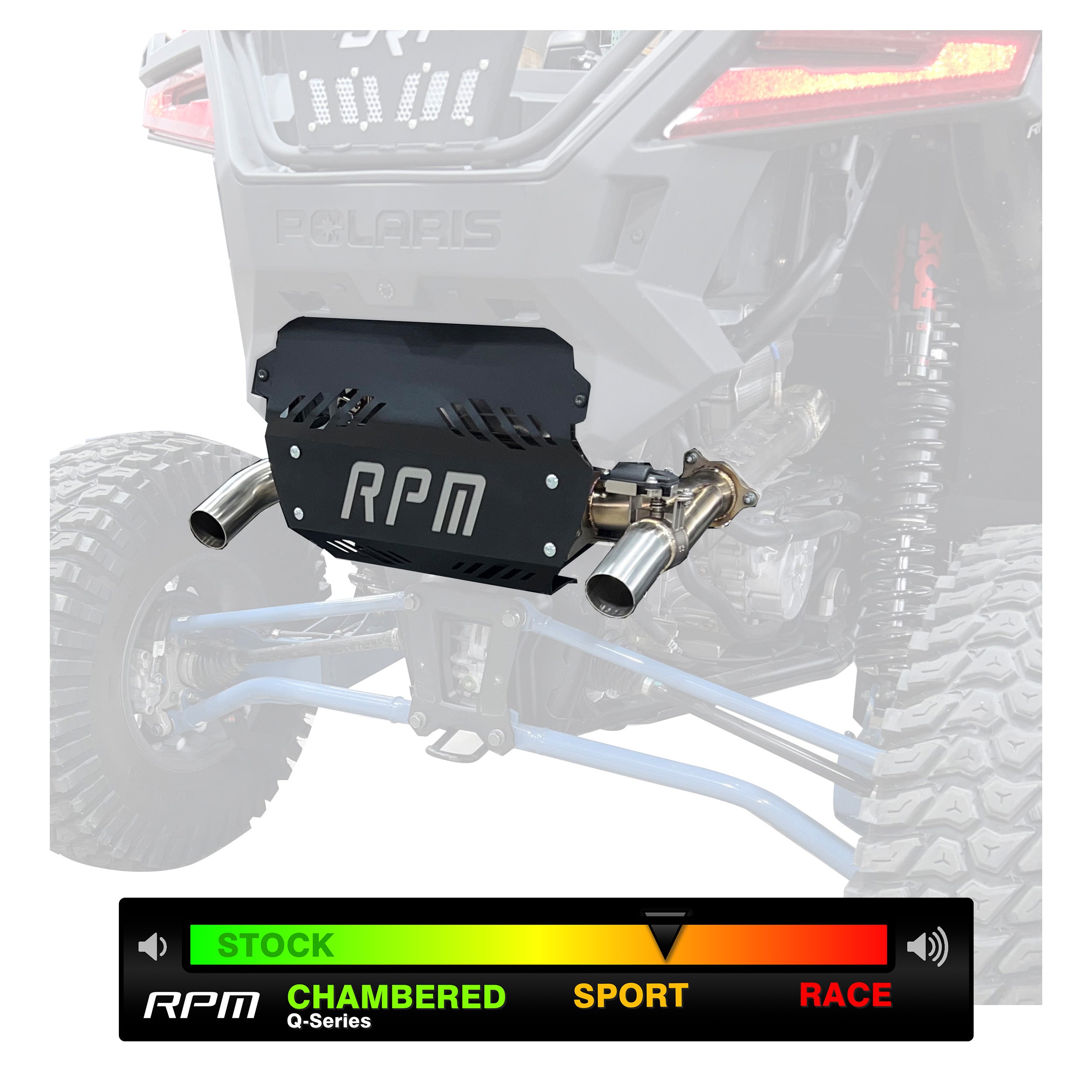 RPM SxS RZR PRO XP & Turbo R E-Valve Muffler - Dual Tip Captains Choice Exhaust - 2020-2025 PRO XP & TURBO R
