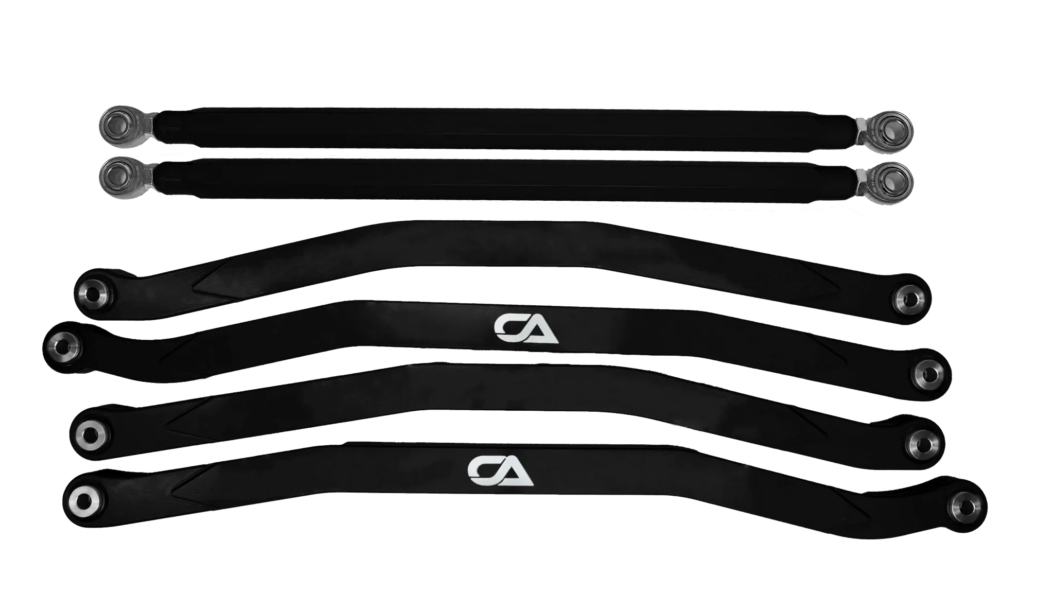 Billet High-Clearance Radius Rods for Maverick X3 by CA Tech, Non-Pocketed, Black