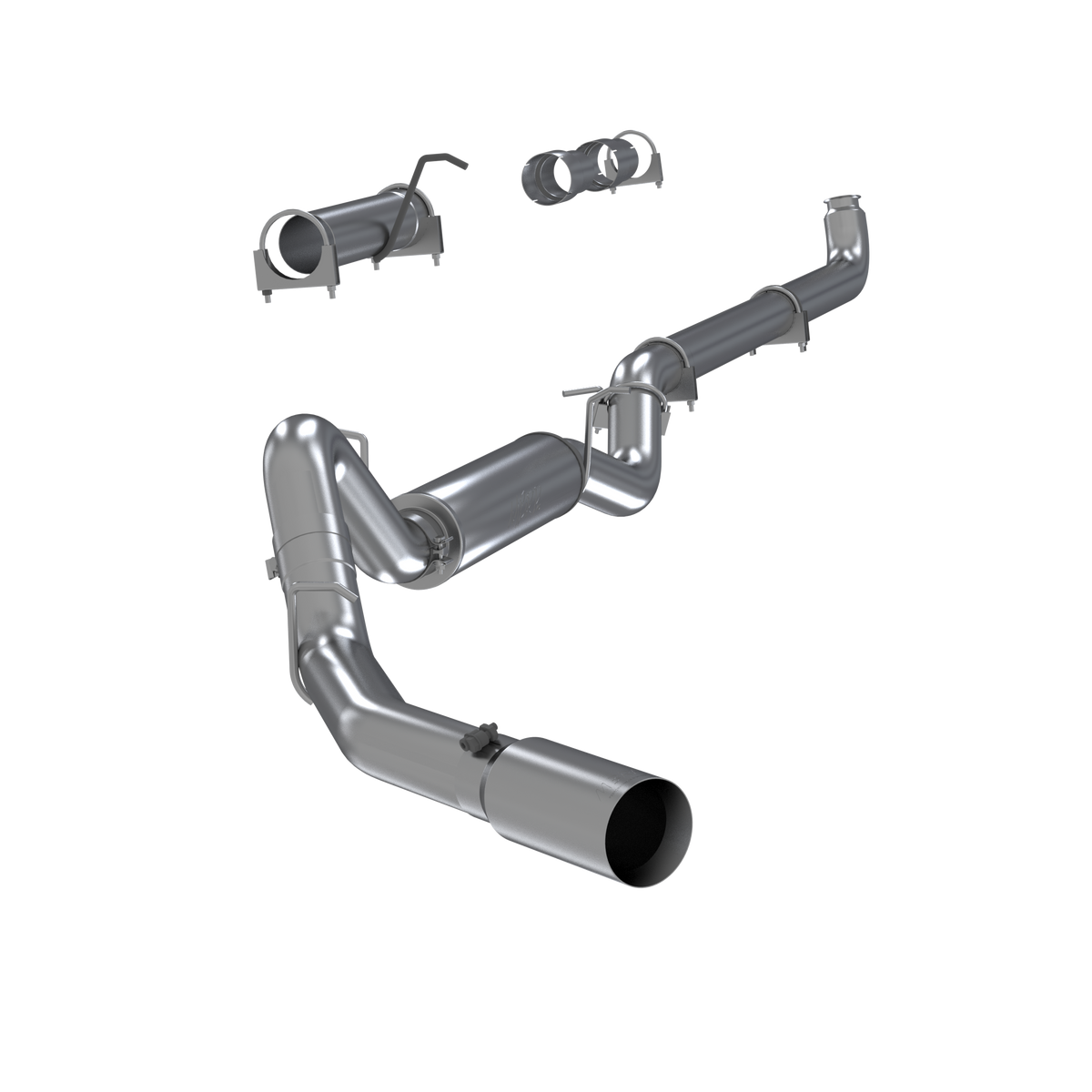 4 Inch Single Side Exhaust Pipe T304 Stainless Steel For 01-07 Silverado/Sierra 2500/3500 Duramax Extended/Crew Cab MBRP
