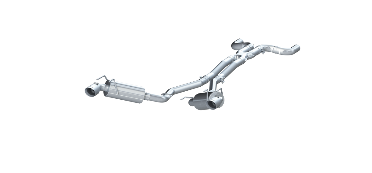 Dual Cat Back Exhaust System Round Tips T304 Stainless Steel For 10-15 Chevrolet Camaro, V6 3.6L MBRP