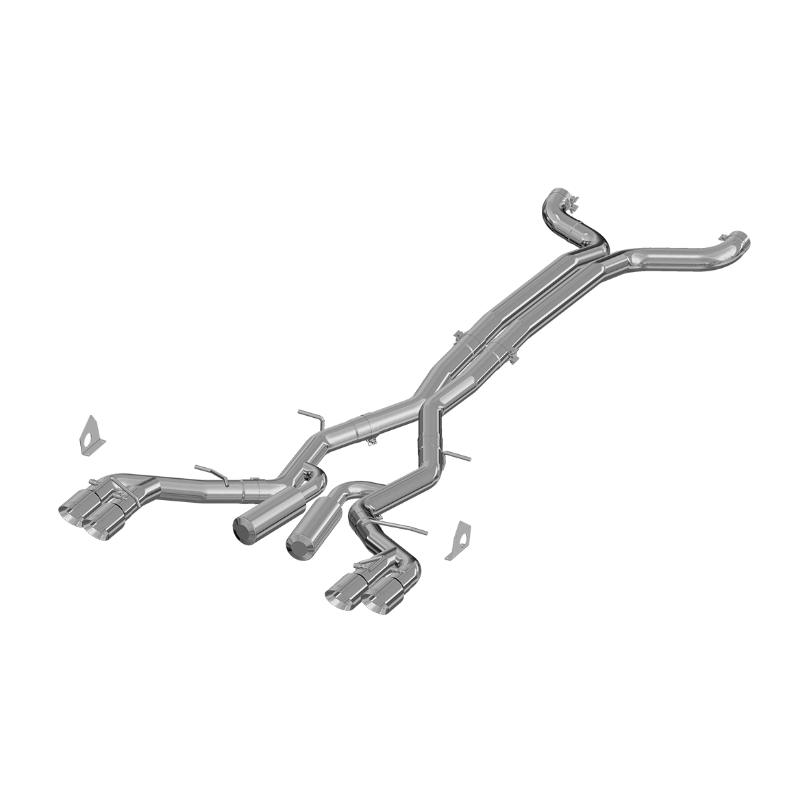 3 Inch Dual Cat Back Exhaust System Quad Tips Aluminized Steel Race Version For 16-24 Chevrolet Camaro, V8 6.2L 6 Speed Coupe Only 17-24 Chevrolet Camaro ZL1- Coupe Only MBRP