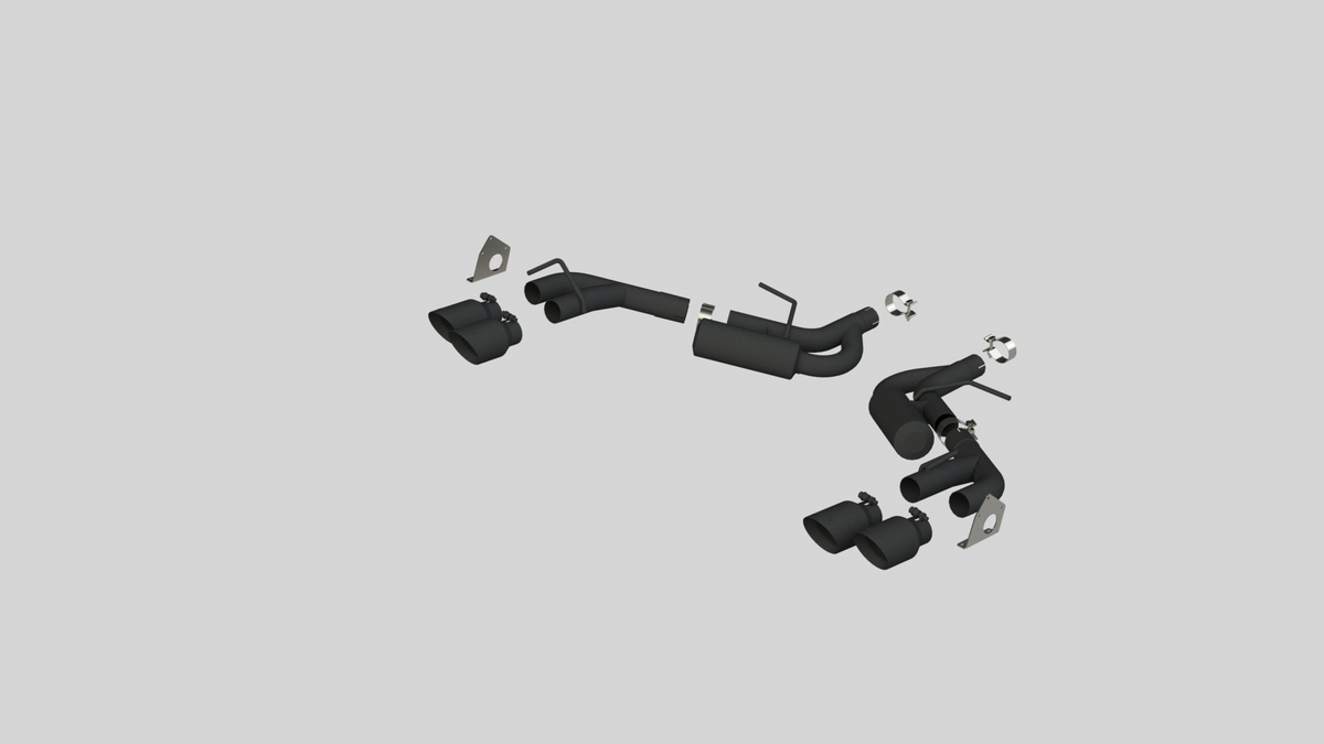 Exhaust Pipe 2.5 Inch Dual Axle Back NPP For 16-24 Camaro V6 3.6L With Quad 4 Inch Dual Wall Tips Black Coated MBRP