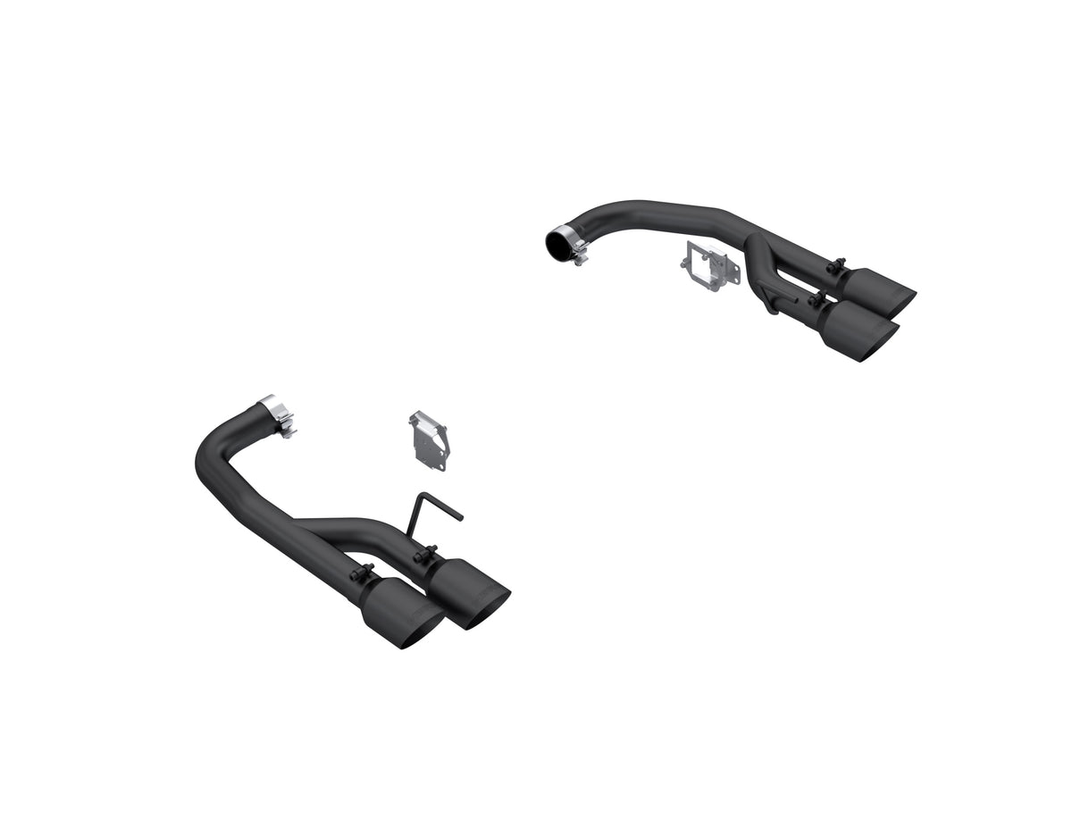24-Up Ford Mustang GT 5.0L Armor BLK Black-Coated Aluminized Steel 2.5 Inch Axle-Back Dual Split Rear with Quad Black Tips Race Profile MBRP