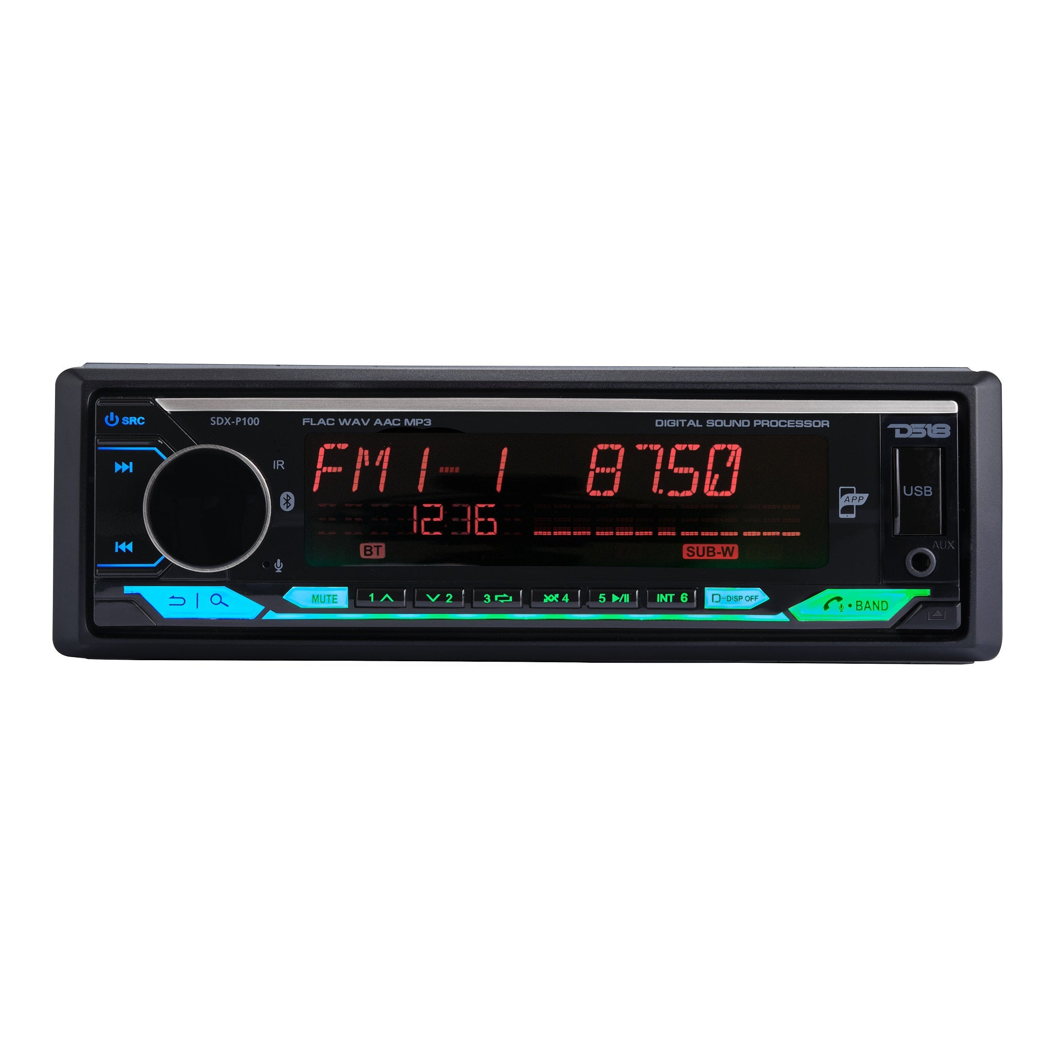 Digital Media Receiver | Single Din | DSP | APP | Bluetooth Audio and Calling Head Unit | Aux Input | USB | Mechless | AM/FM Radio Receiver | 3V + 3.5V Subwoofer