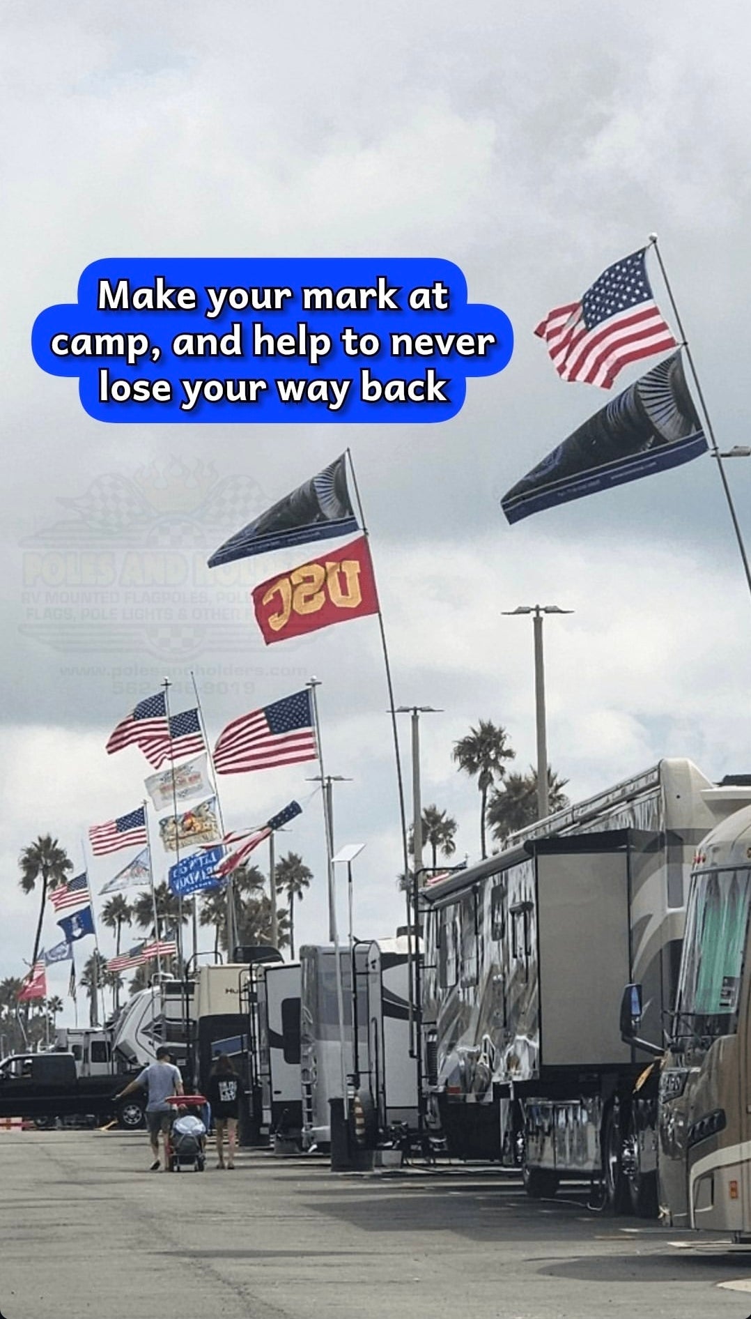 22' Telescoping RV Flagpole | Fiberglass Flagpole