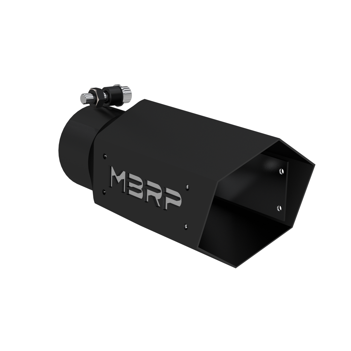 Universal 4 Inch Hexagon Shaped 3 Inch ID Inlet 10 Inch Assembled Stainless Hardware MBRP Armor BLK Exhaust Tip MBRP