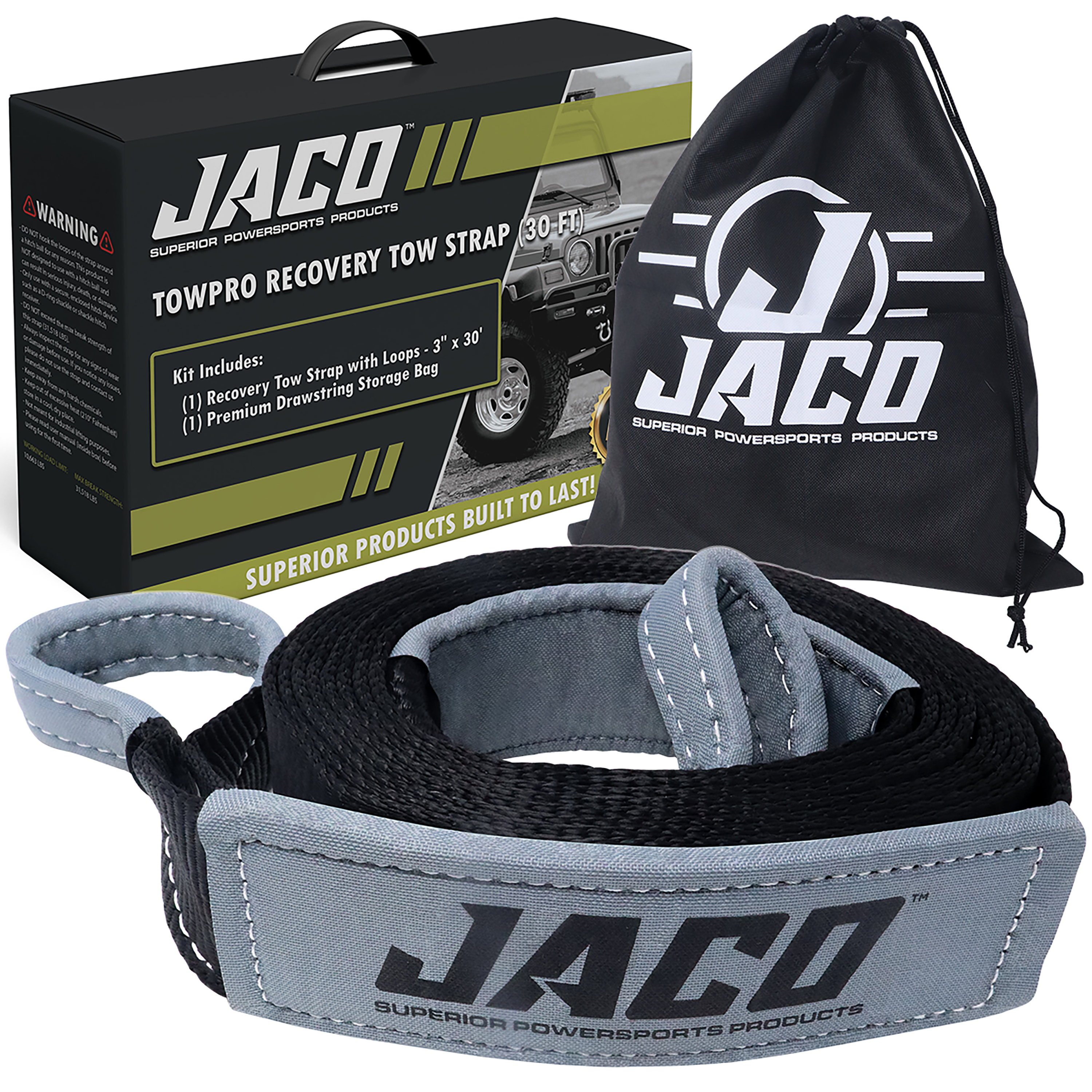 TowPro™ Recovery Tow Strap | Off Road 4x4 Towing Rope (31,542 lbs)