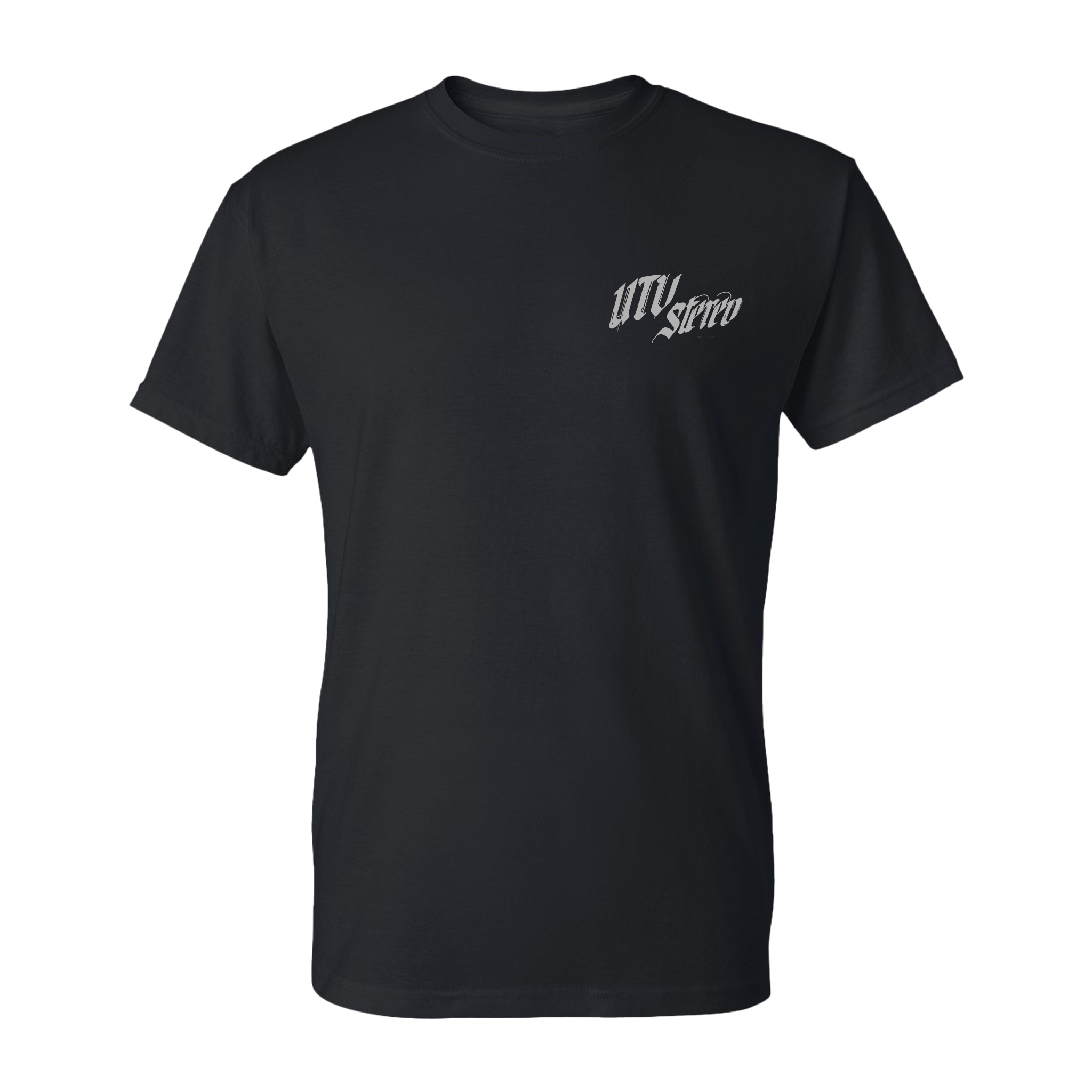 UTV Stereo Men's Signature T-Shirt with Silver Logo | UTVS-A-SHIRT-M-BLK