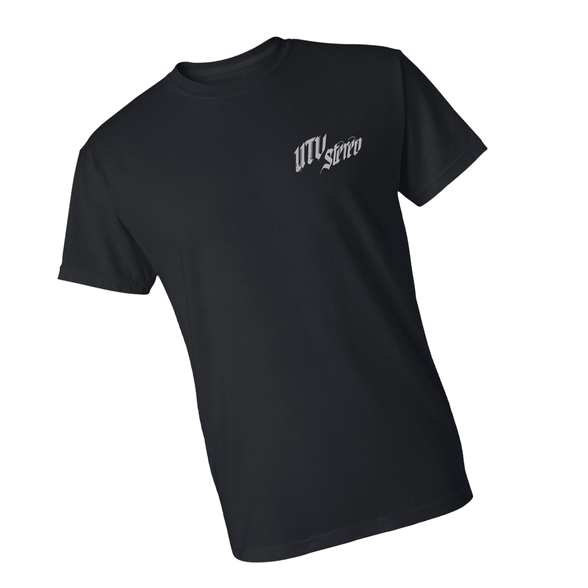 UTV Stereo Men's Signature T-Shirt with Silver Logo | UTVS-A-SHIRT-M-BLK