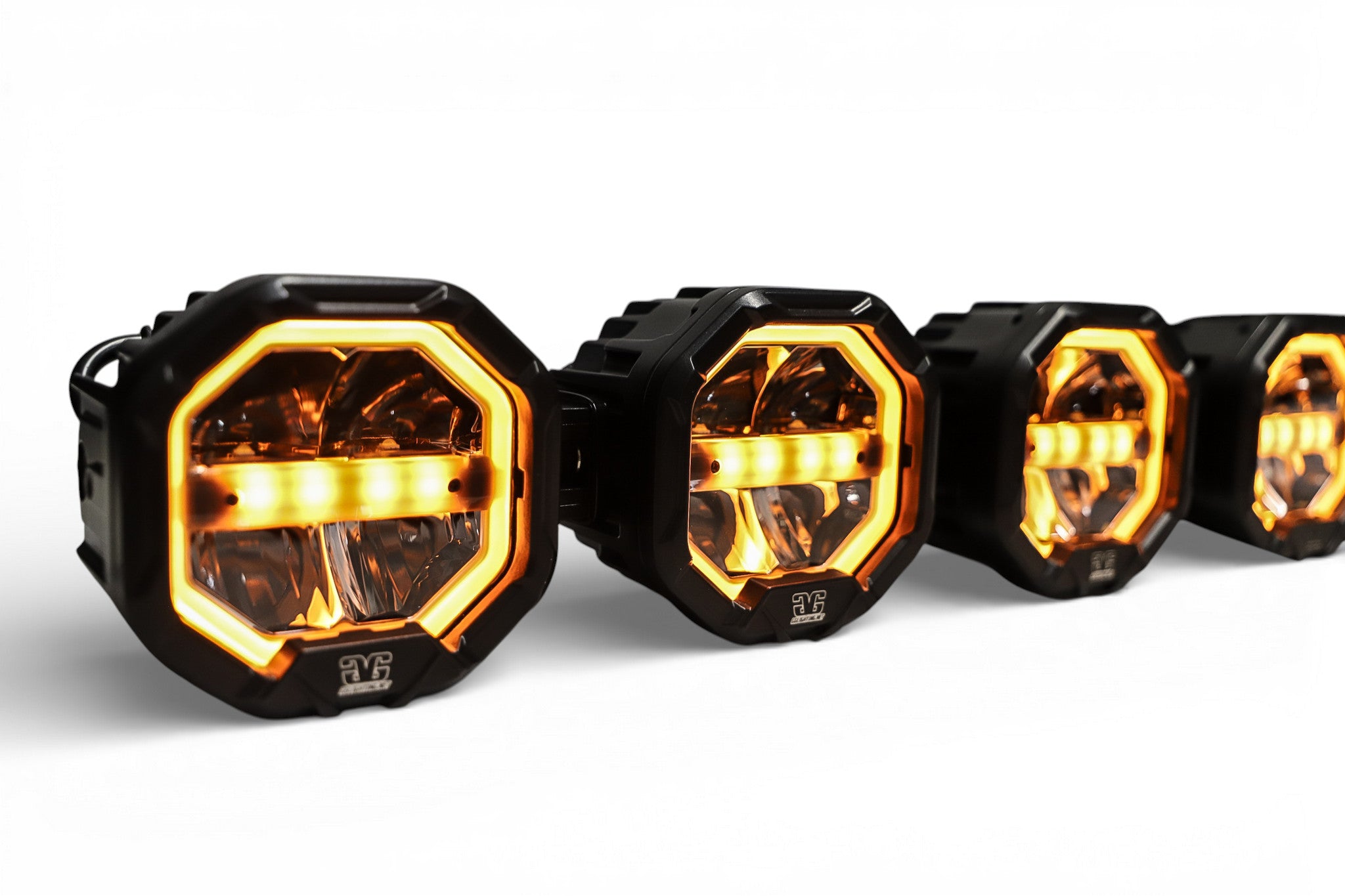 3 Light U-Con Interlocking Off Road LED Pod With Amber or White DRL Running Light