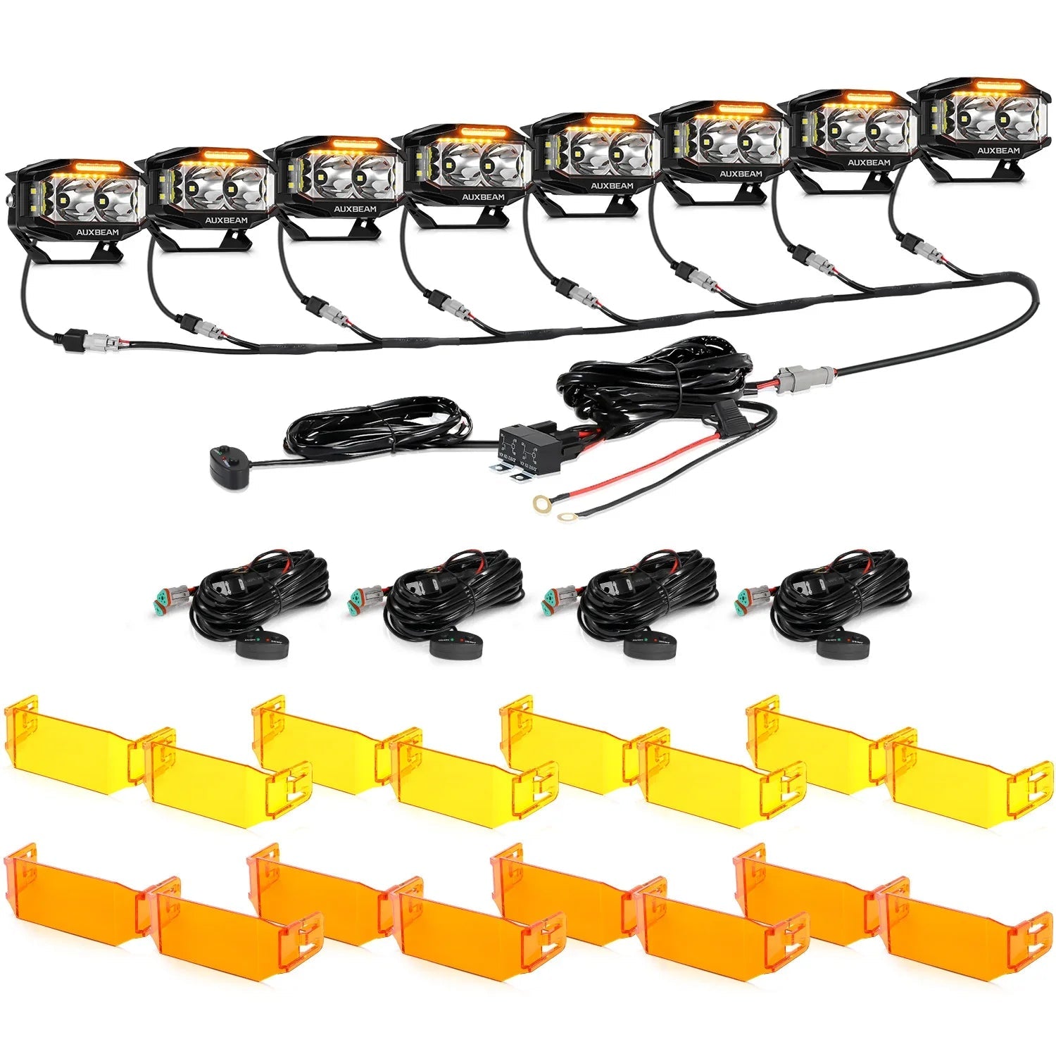 V-MAX Series | 4 Inch 72W 6960LM Spot Beam Side Shooter LED Rectangular Pod Lights with Amber DRL