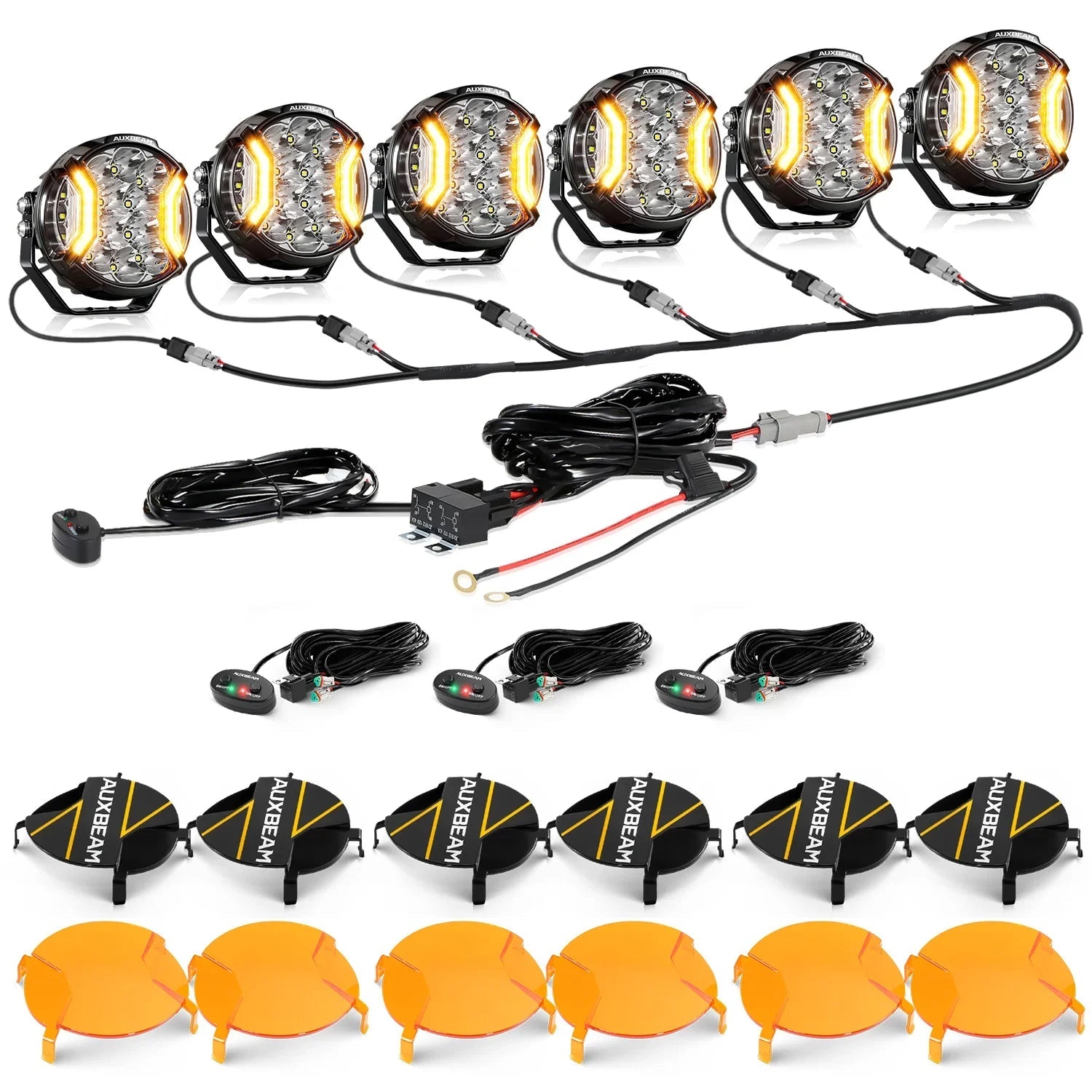 V-ULTRA Series | 5 Inch 172W LED Side Shooter White Pod Lights with Amber DRL