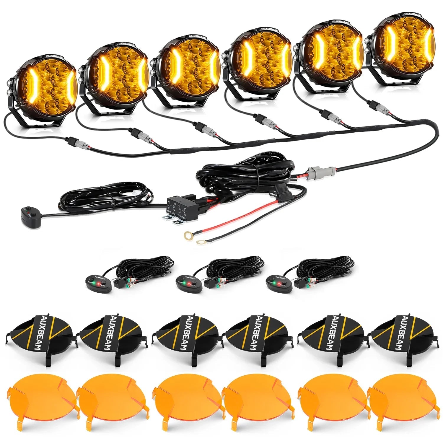 V-ULTRA Series | 5 Inch 172W LED Side Shooter Amber Pod Lights with Amber DRL