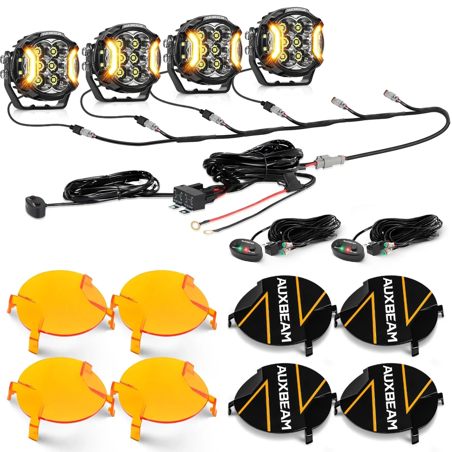 V-ULTRA Series | 3 Inch 108W LED Side Shooter White Pod Lights with Amber DRL