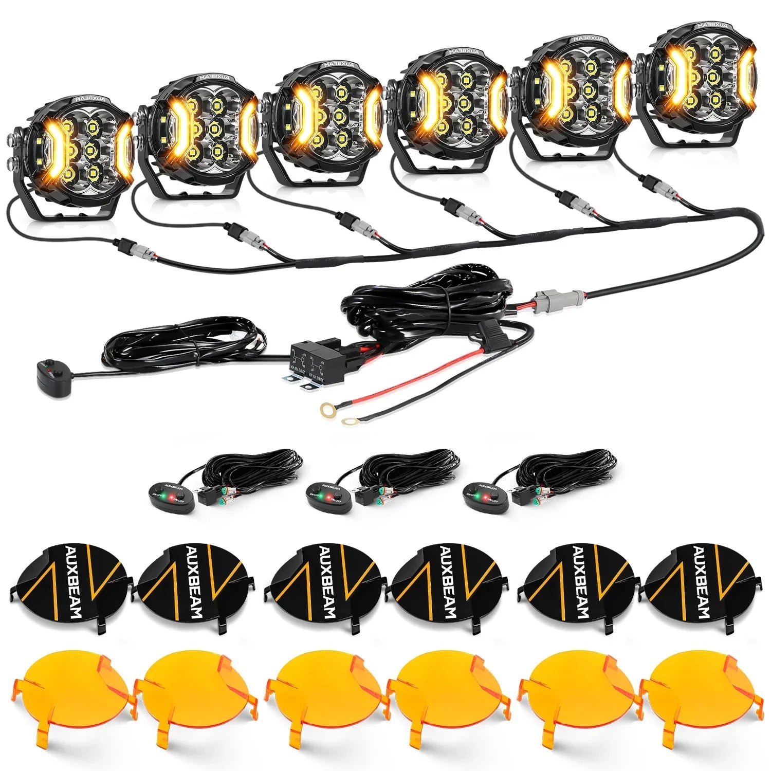 V-ULTRA Series | 3 Inch 108W LED Side Shooter White Pod Lights with Amber DRL