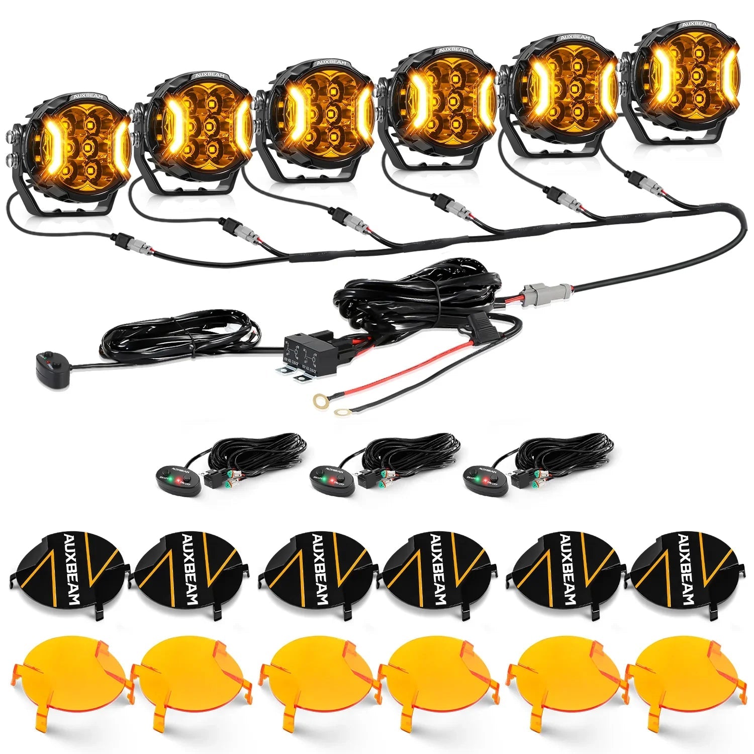 V-ULTRA Series | 3 Inch 108W LED Side Shooter Amber Pod Lights with Amber DRL