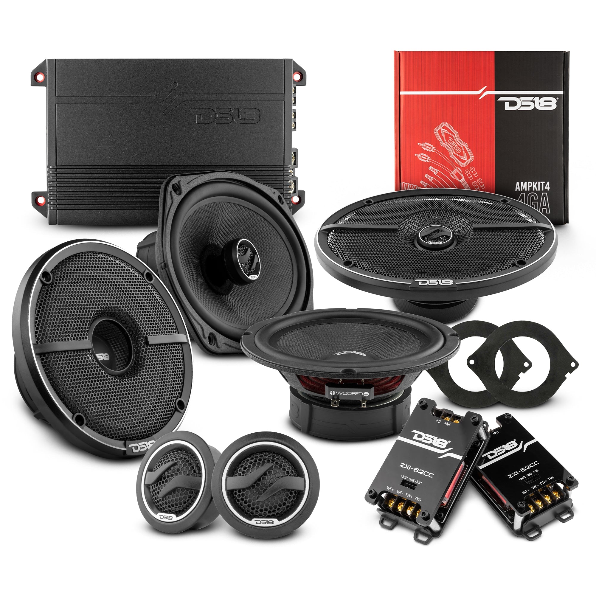 DS18 2012-2021 RAM 3500 Crew and Quad Cab Front and Back Doors Speakers Better Upgrade/Replacement Package 1600 Watts