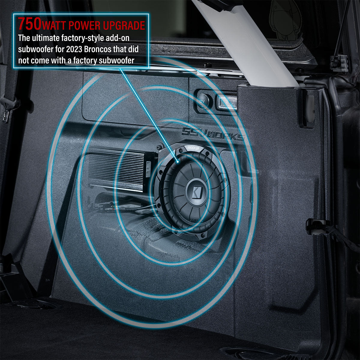 2023-2024 Ford Bronco Factory-Style 8" Subwoofer Add-on