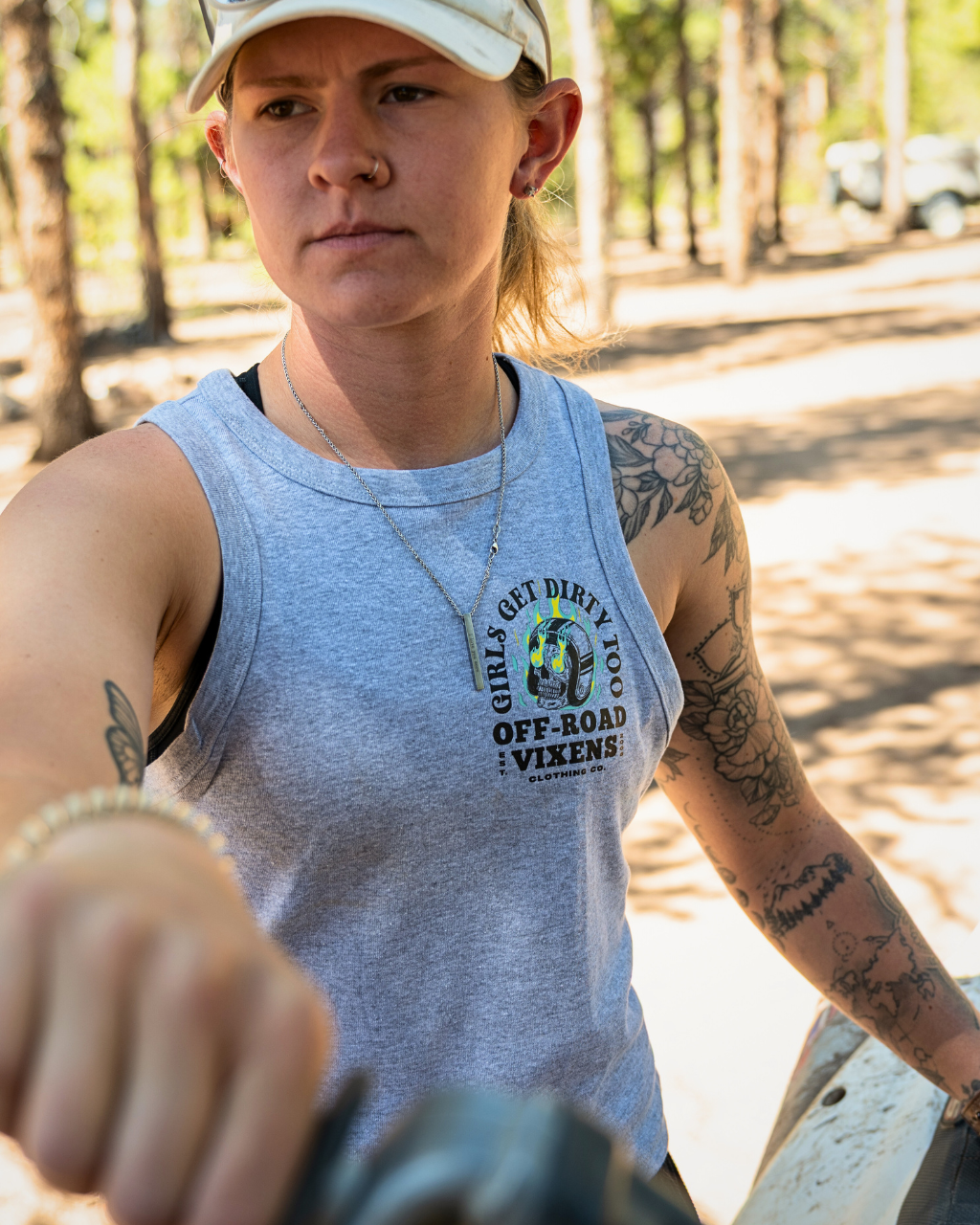 Moto Head Cropped Micro Rib Tank