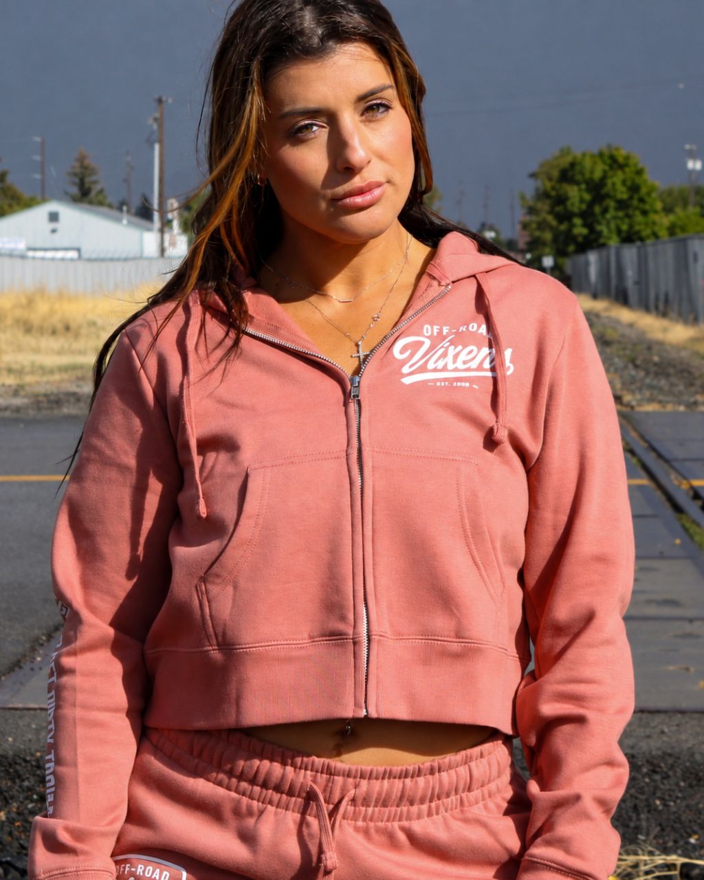 Desert Ladies Cropped Zip Hoodie