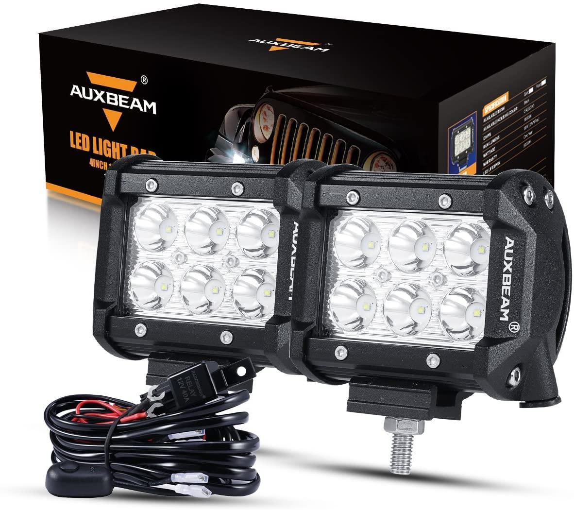 4 inch Classic-SM Series Dual Row LED Pod Lights Flood Beam & A-Pillar Mounting Bracket for 2016-2021 Yamaha YXZ 1000R models
