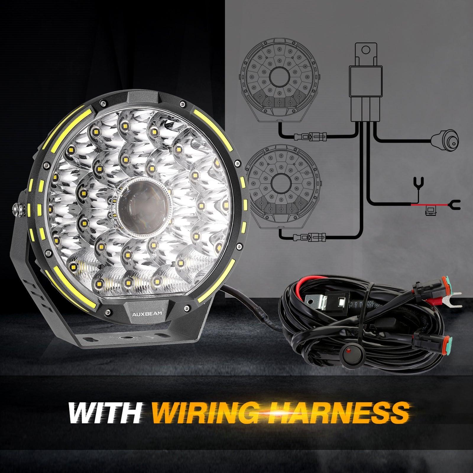 (2pcs/set) 9 INCH 270W 37776LM 360-PRO Series Custom Lens LED Driving Lights+Amber/Black Covers(Optional) for for Ford F150 F250 F350 F450