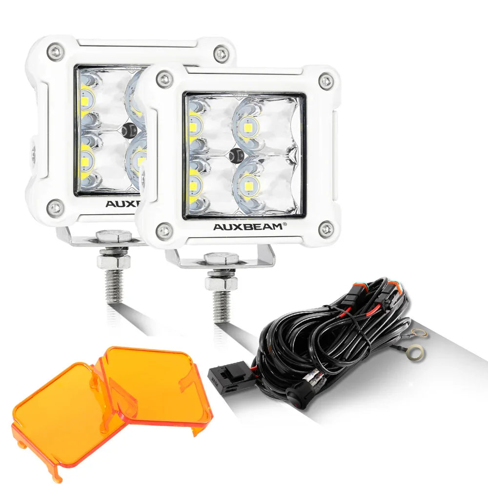3 Inch 40W LED Pods Light Spot/Flood Multicolor frame with wiring harness for SUV ATV UTV Trucks Pickup Boat