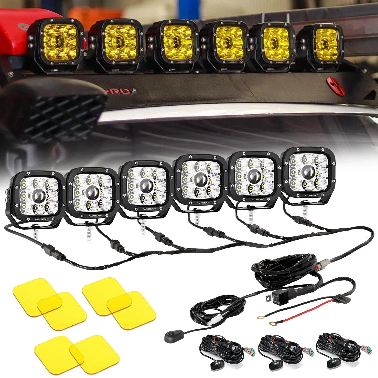 5 Inch 110W White/Amber Spot Light LED Driving Lights for Dodge Ram 1500/2500/3500