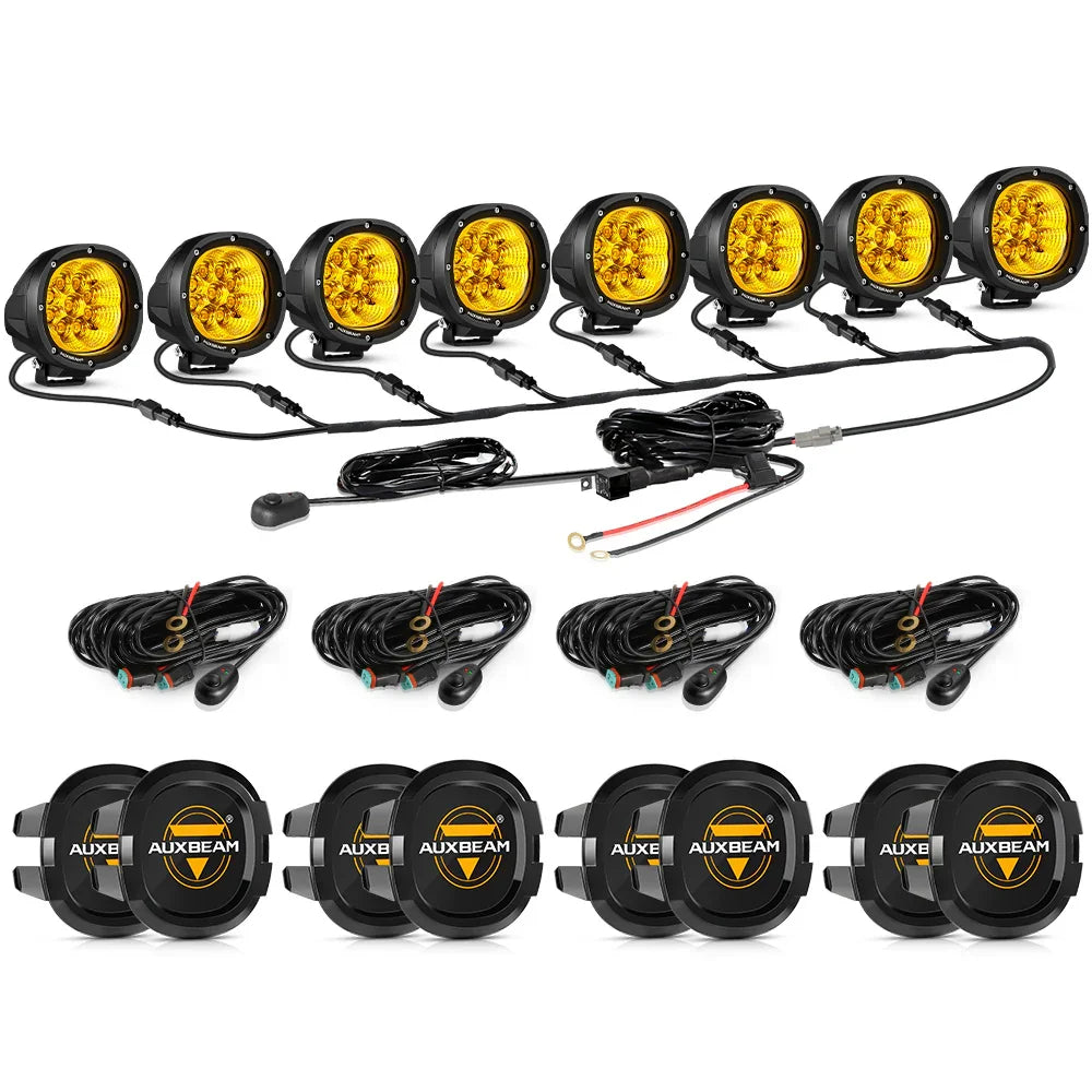 P4 Series | 4 Inch 90W 9000LM Round LED Driving Lights Flood Amber Pod Lights