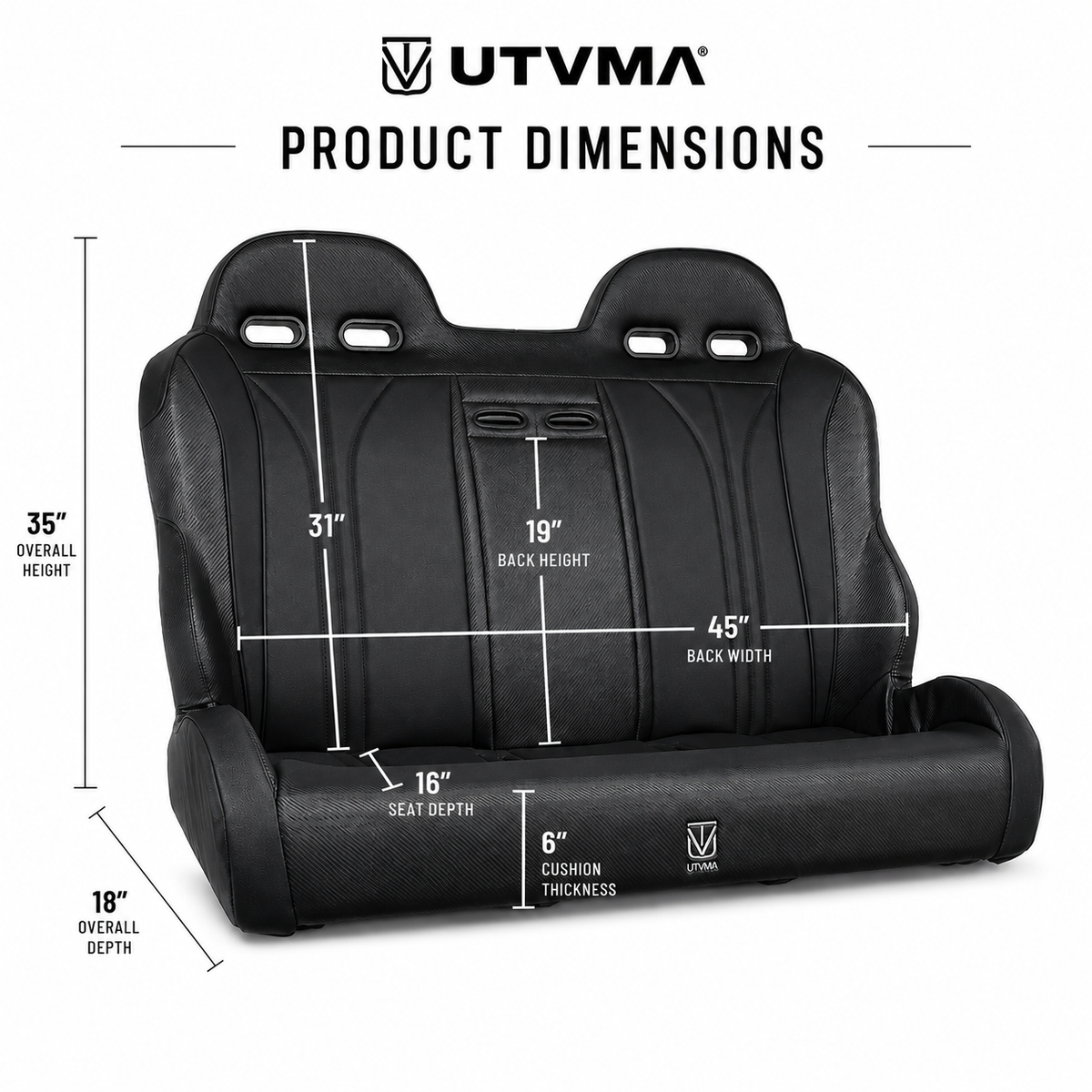 Maverick Sport Max Rear Bench with Harnesses (2019+)