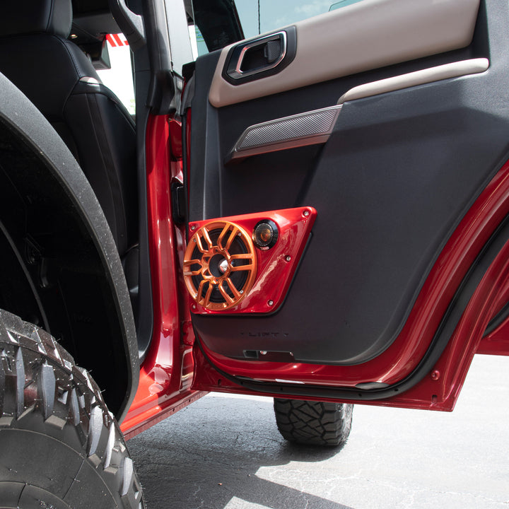 Ford Bronco 6th Gen 4 Door Back Doors 6.5" Speakers and 2.3" Tweeter Panels