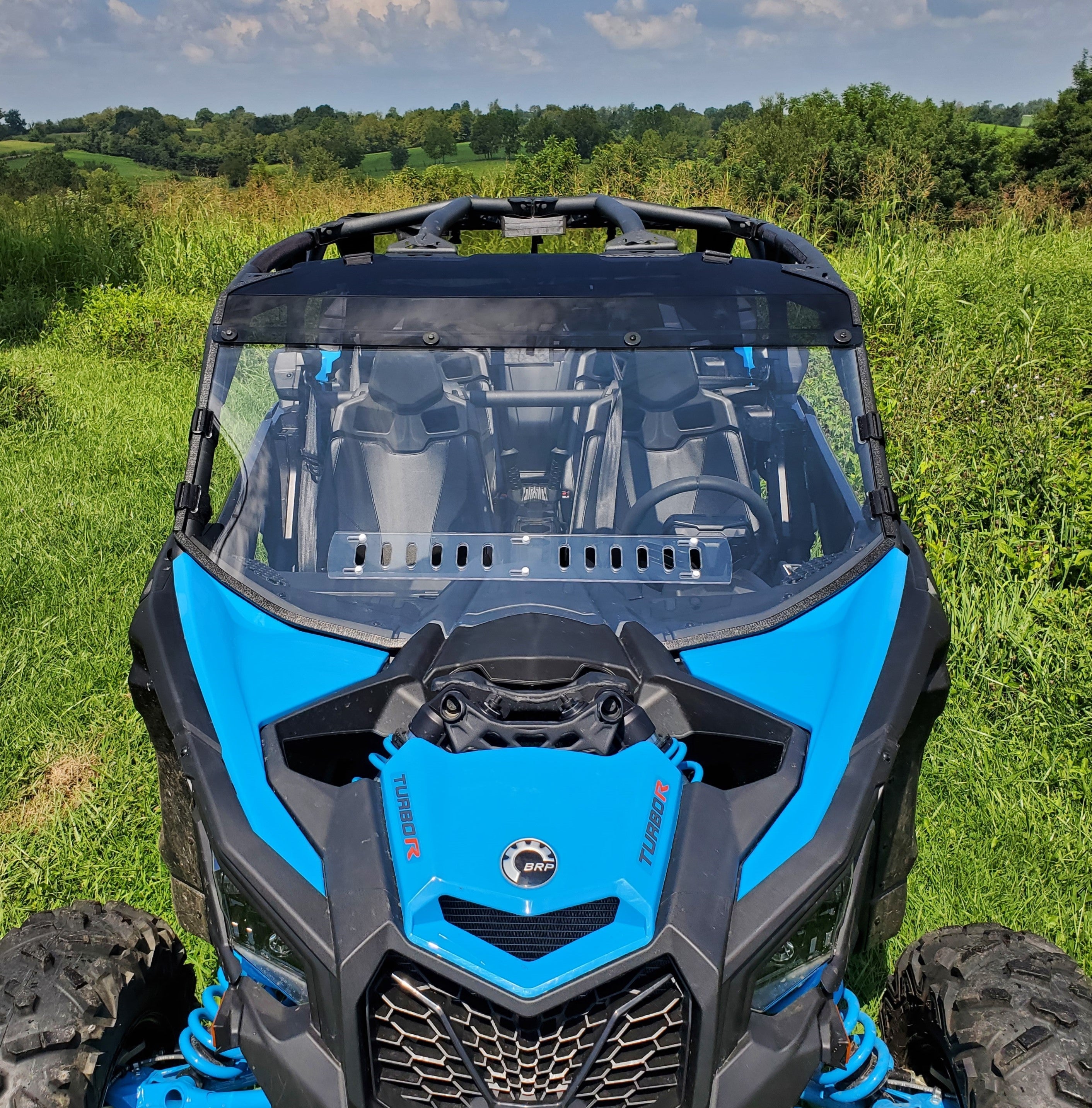 Can-Am Maverick X3 Max - 2 Pc Windshield with Clear Visor w/Hard Coat, Vent, and Clamp Options