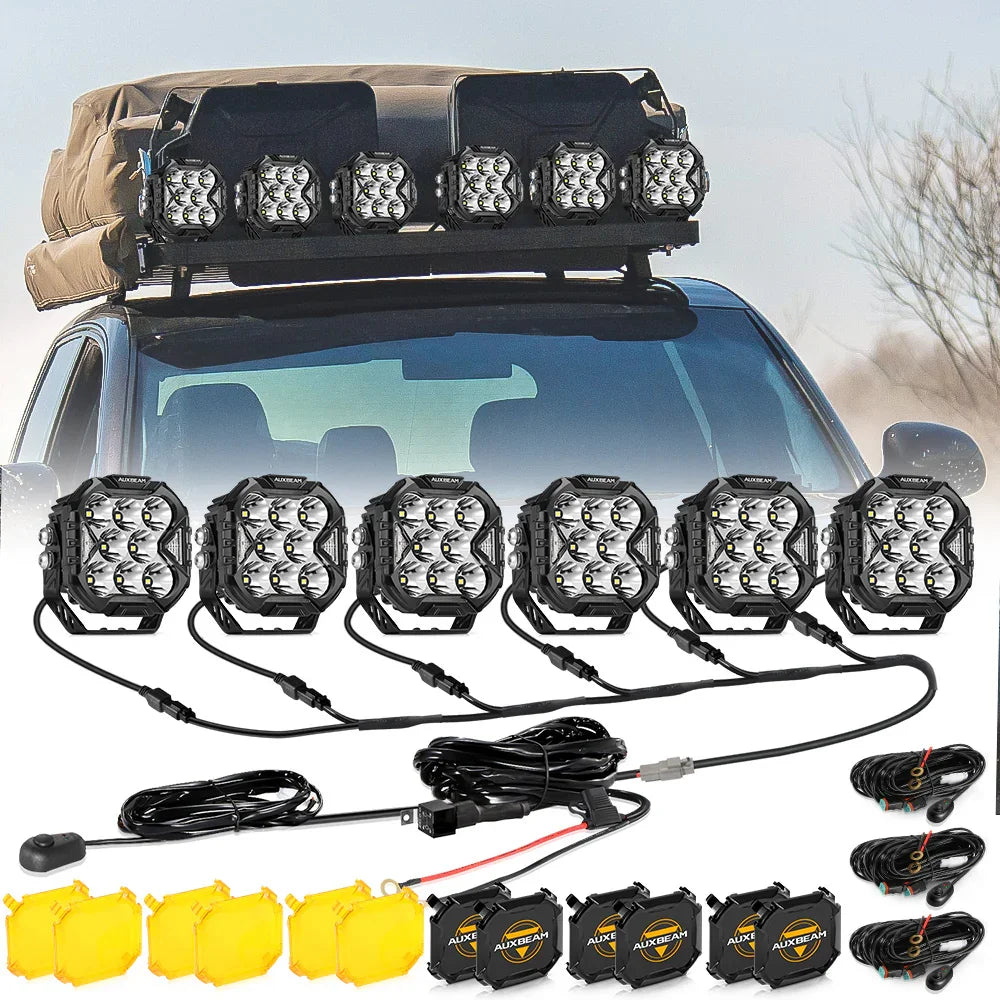CUBE-Z Series 4 Inch Spot LED Pod Lights Off Road Lights with White DRL & Amber Turn Signal Lights