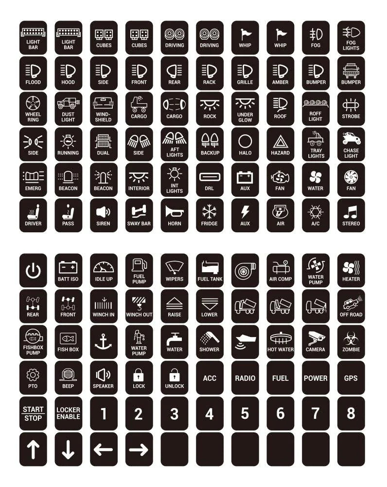 120 Universal Stickers for AC-1200/AR-600/RA80 XL/RB80 XL Switch Panel