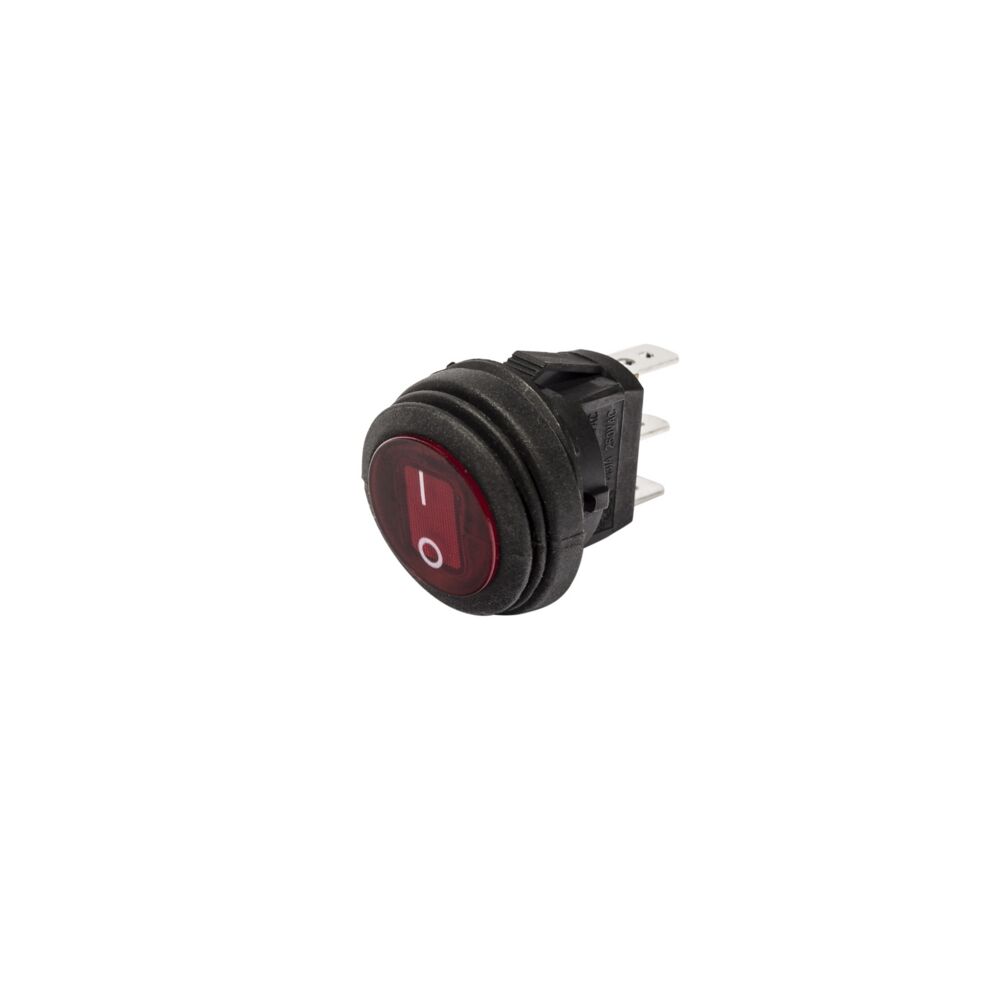 KC Illuminated LED Rocker Light Switch - 2 Pos - Round - Red - # 3113