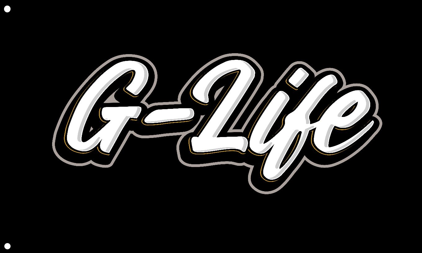 G-Life Cursive - Whip Flag 2'x3'